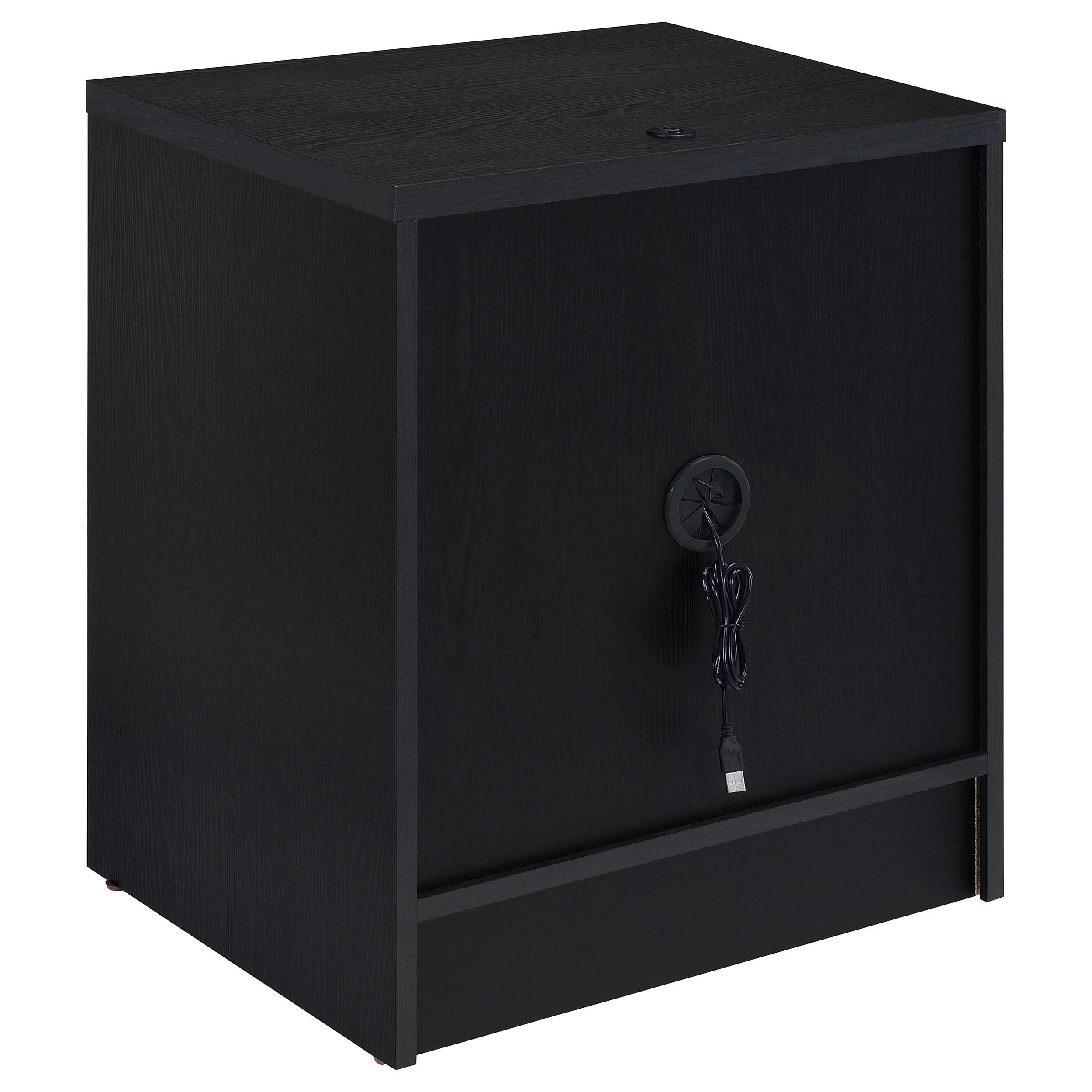 Westpark Black Nightstand with LED Lights and USB Ports - Image 8