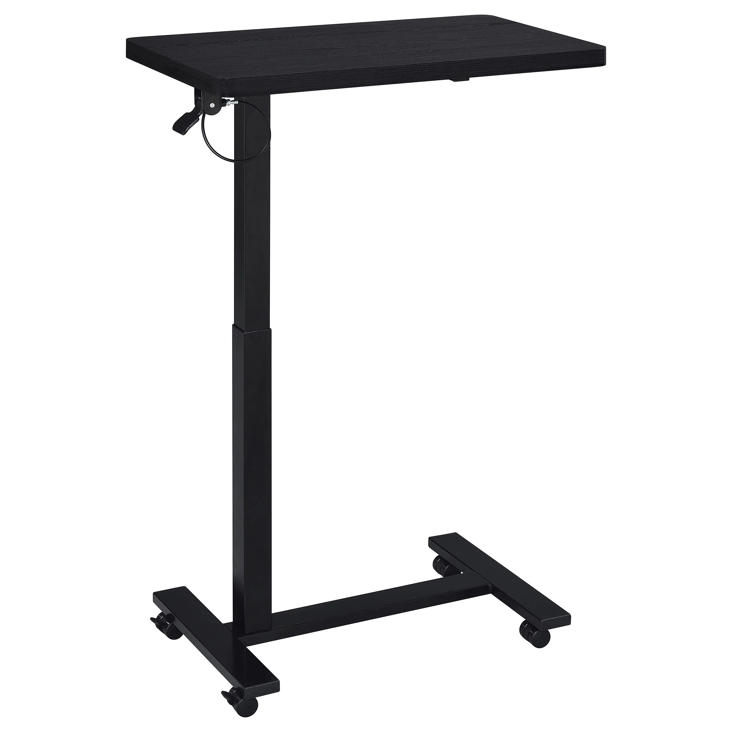 Westpark Black Pneumatic Adjustable C-Shape Side Table with Casters - Image 5
