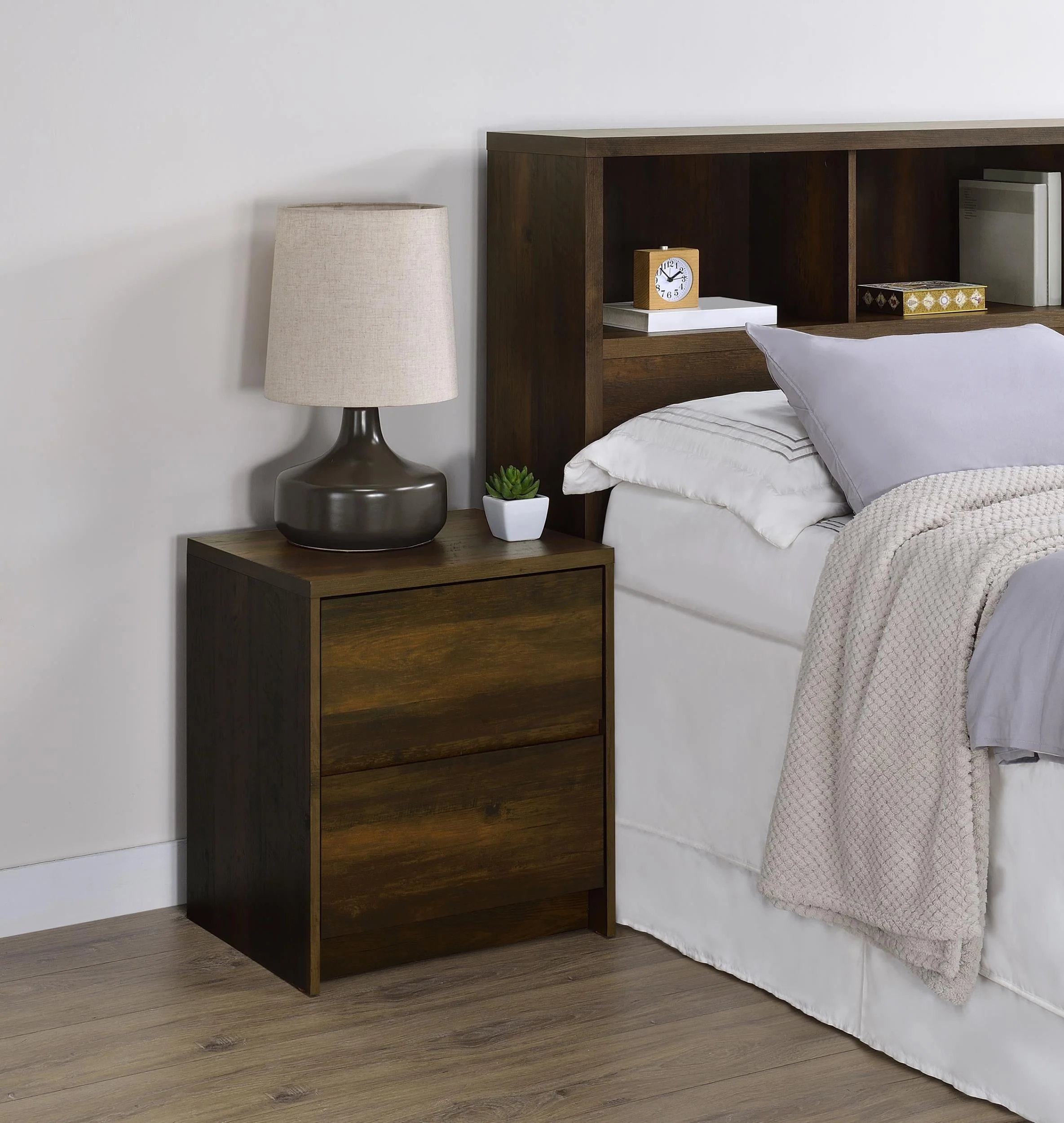 Westpark Dark Pine Nightstand with LED Lights and USB Ports