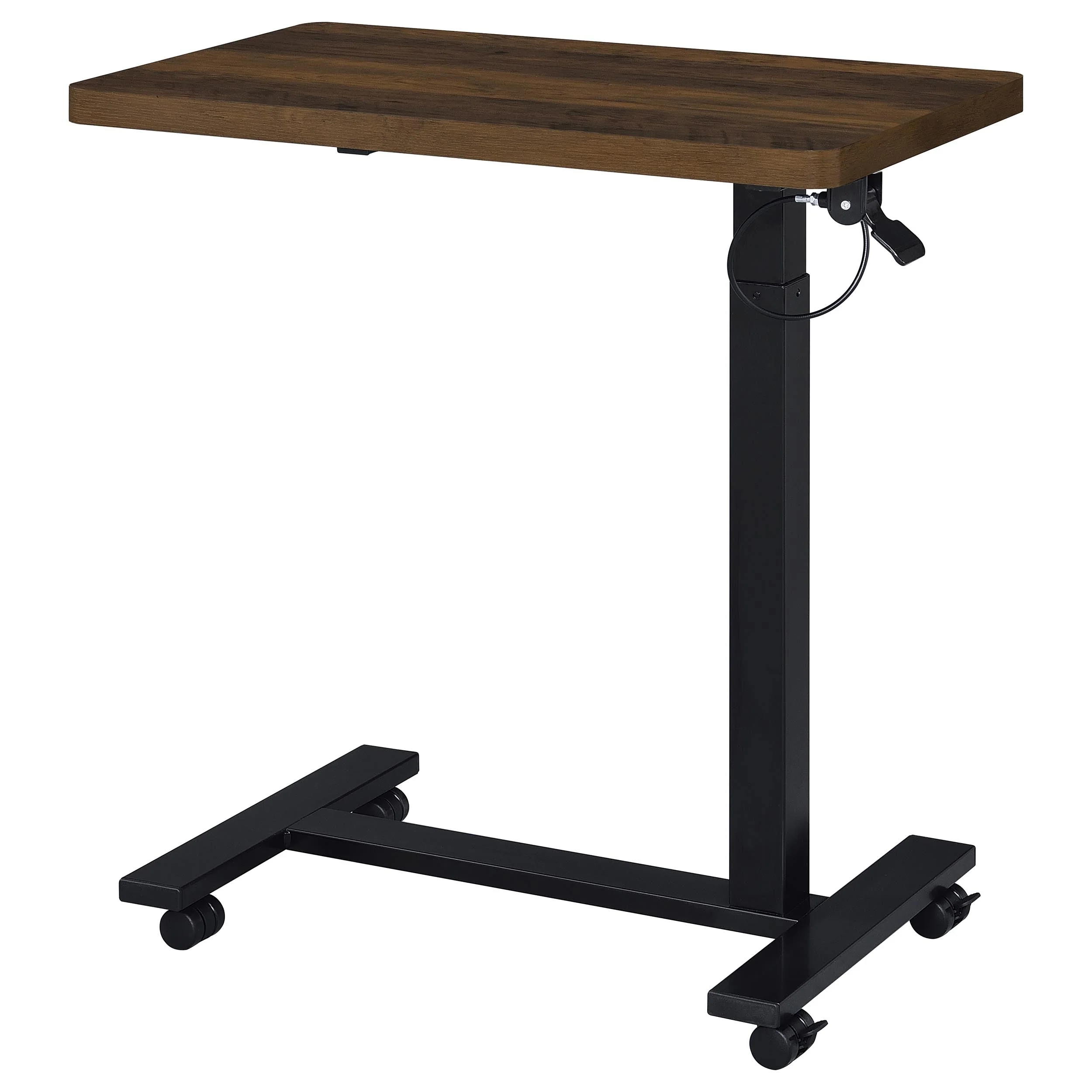 Westpark Dark Pine Pneumatic Adjustable C-Shape Side Table with Casters - Image 7