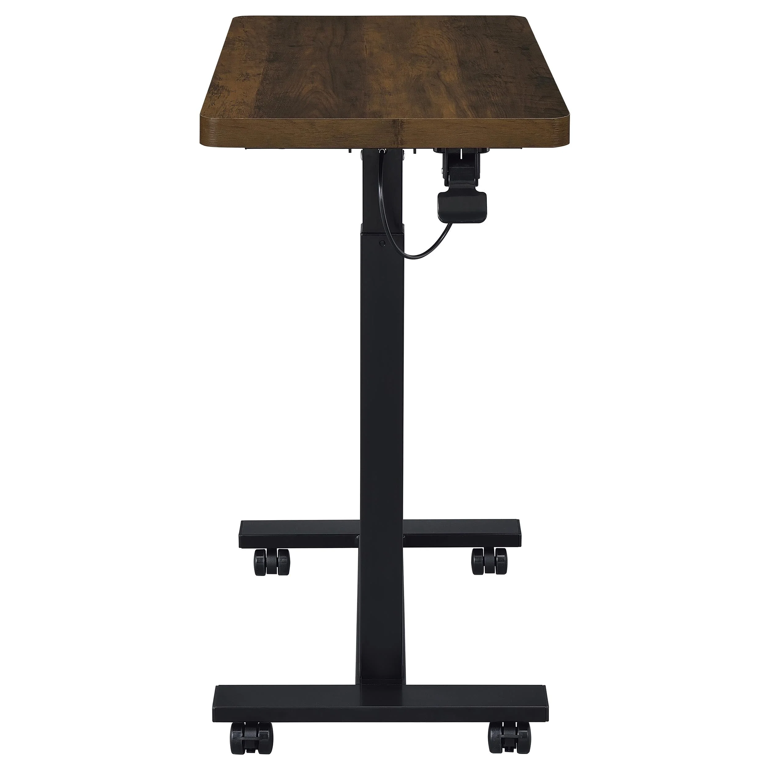 Westpark Dark Pine Pneumatic Adjustable C-Shape Side Table with Casters - Image 8