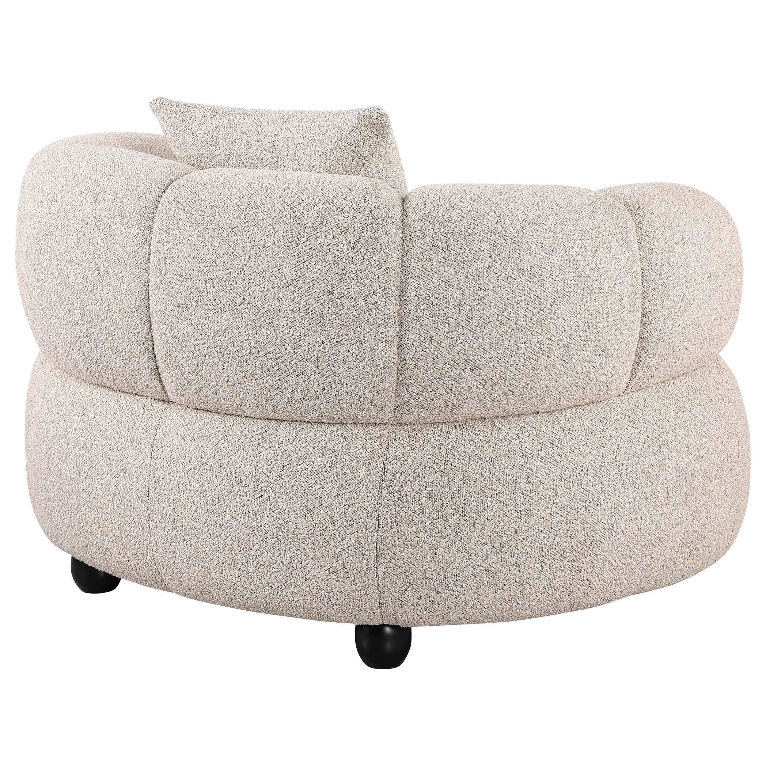 Whitney Pebble Contemporary Channel Tufted Woven Fabric Upholstered Accent Chair - Image 6