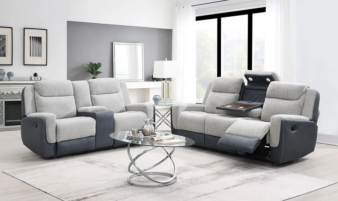 Wilbert Grey 3-Piece Reclining Living Room Set - Image 3