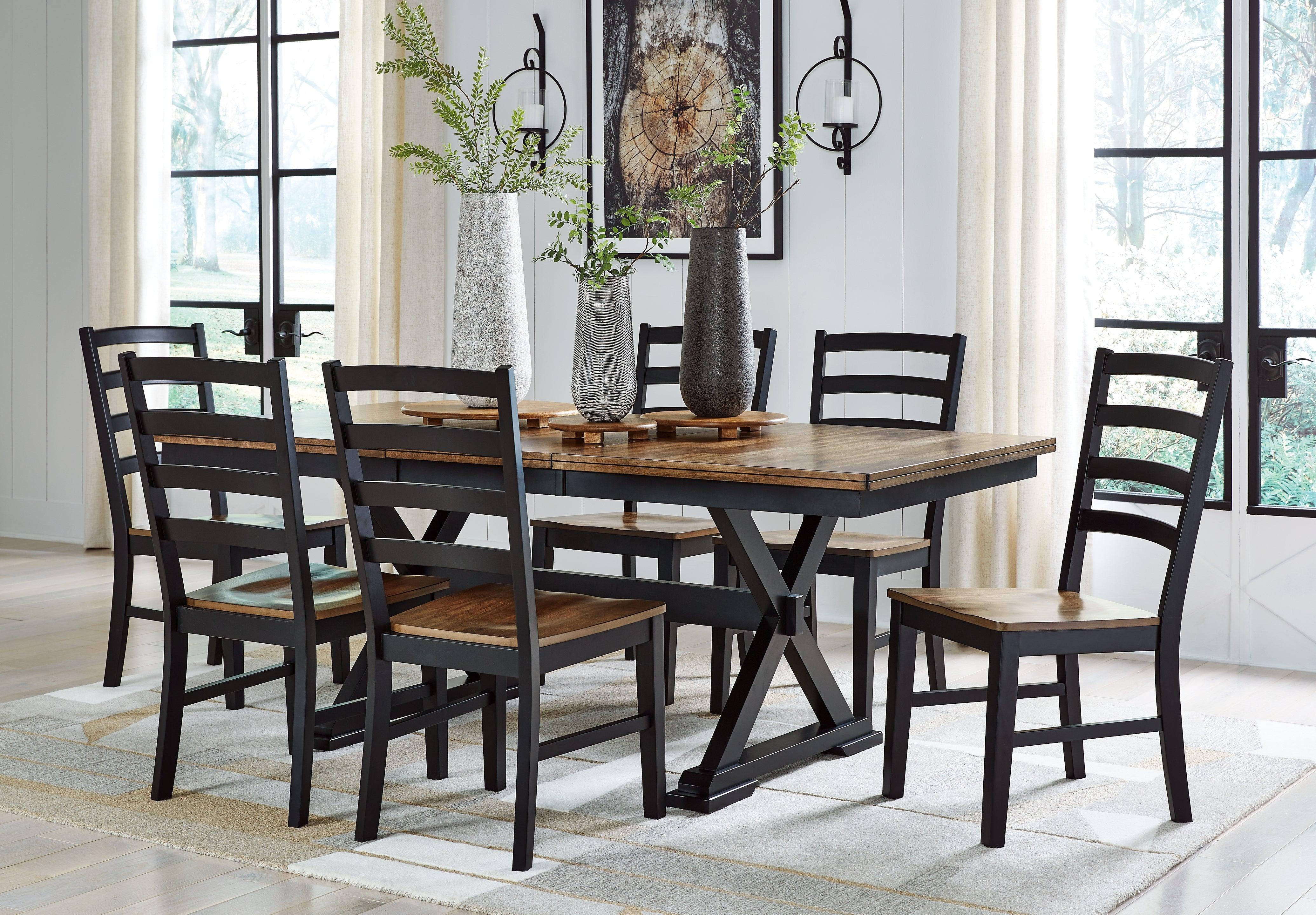 Wildenauer Brown/Black Dining Table and 6 Chairs - Image 2