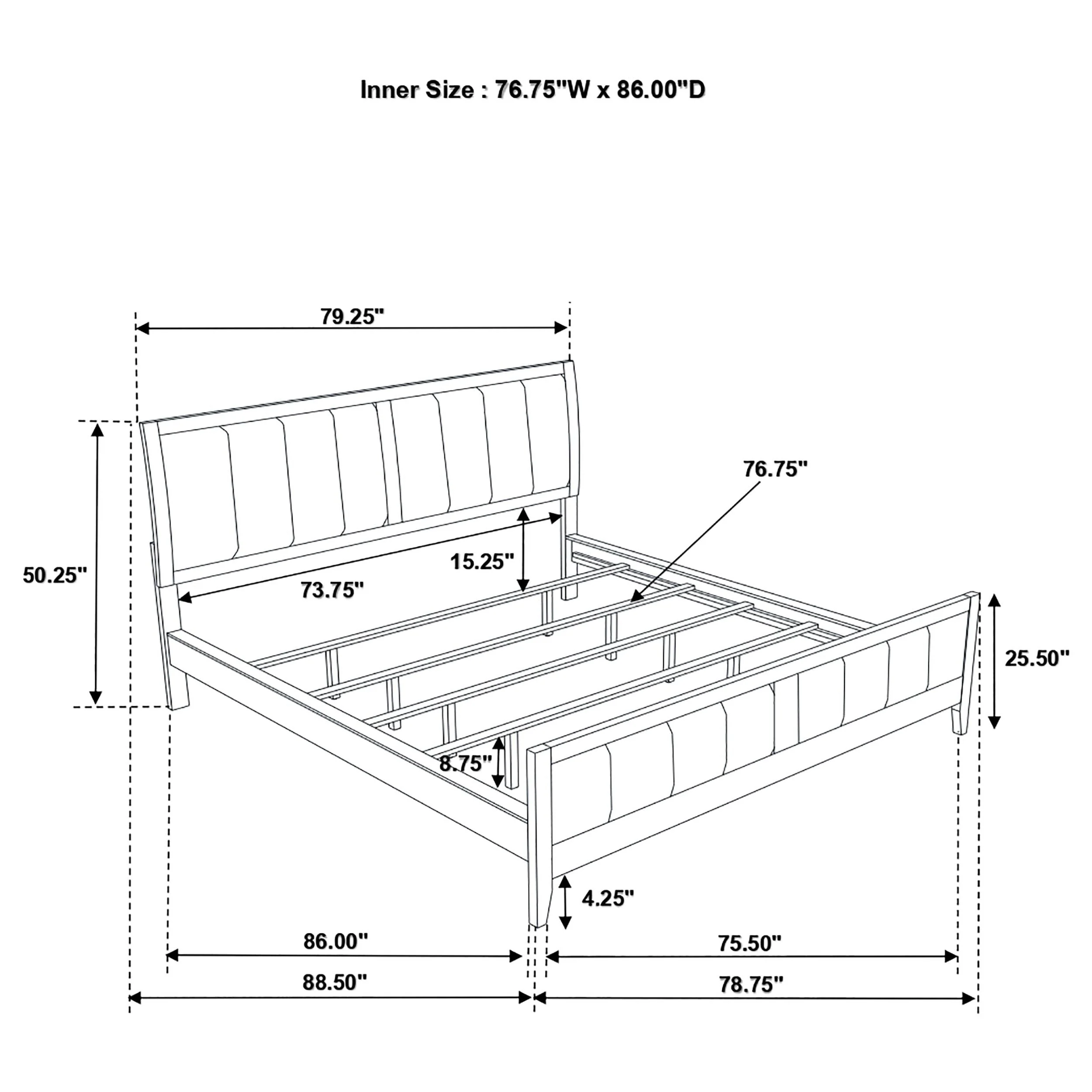 Wilkes 51-inch Upholstered California King Bed Dark Cocoa - Image 12