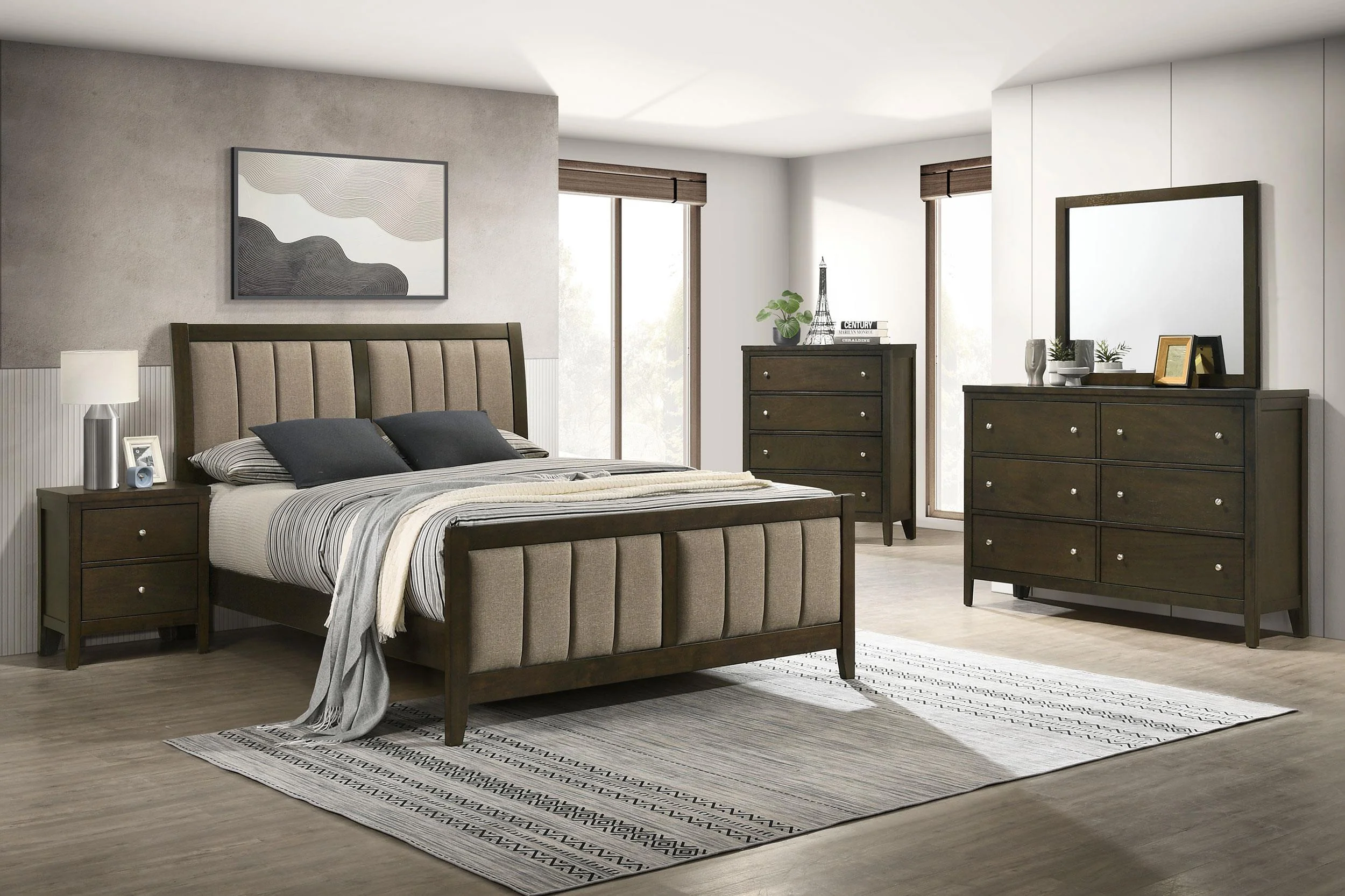 Wilkes Dark Cocoa Upholstered Full Bed - Image 12