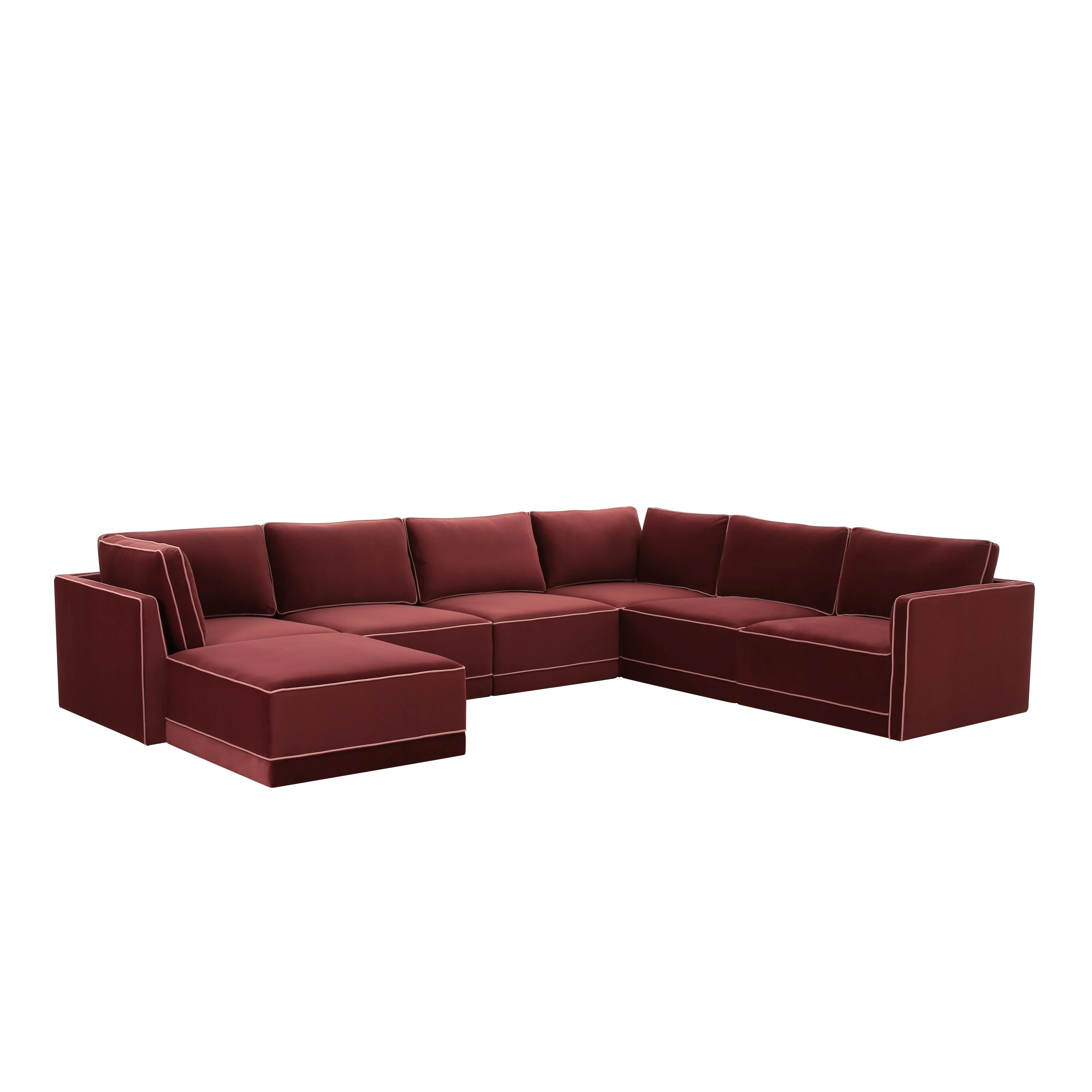 Willow Velvet Modular Large Chaise Sectional - Image 3