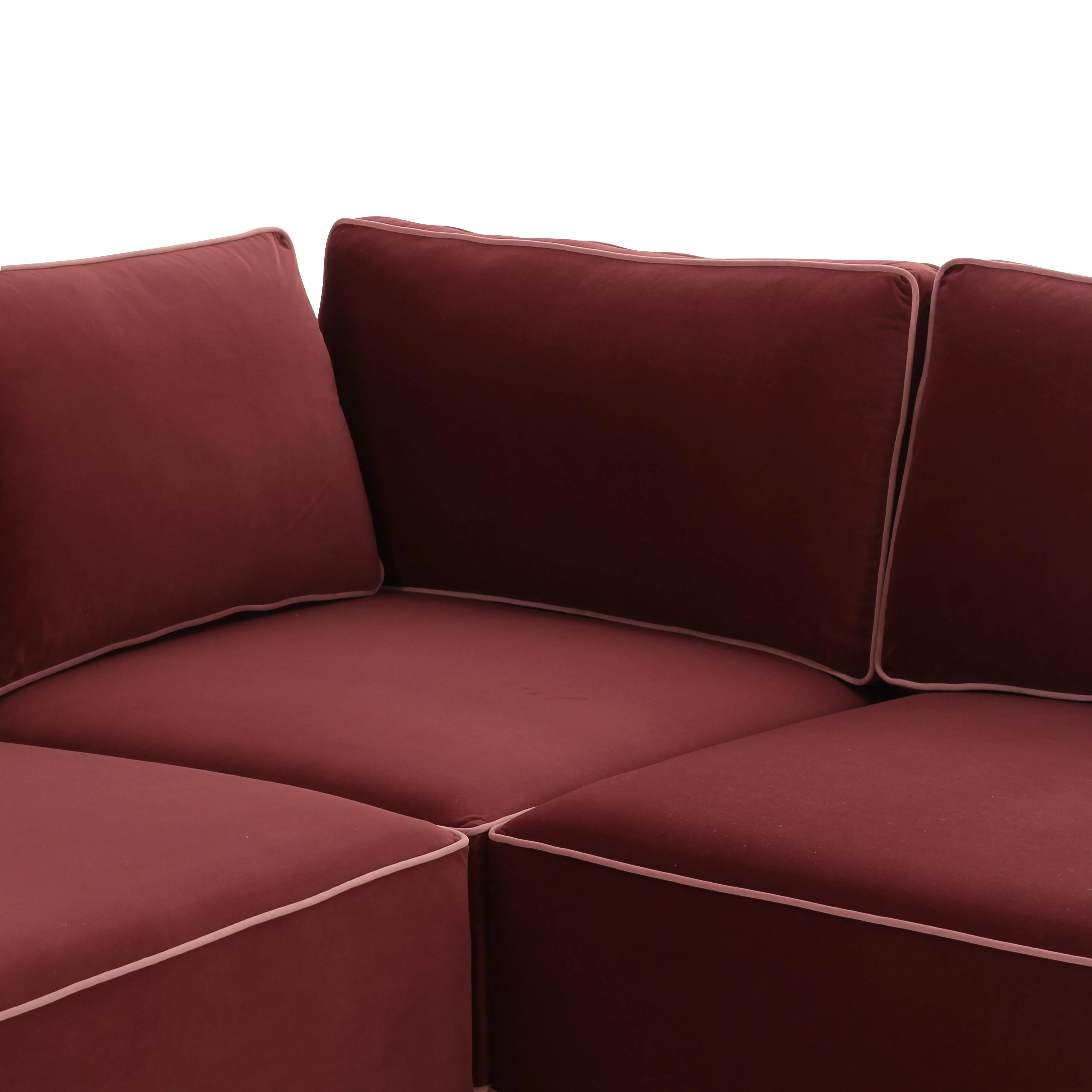 Willow Velvet Modular Large Chaise Sectional - Image 4