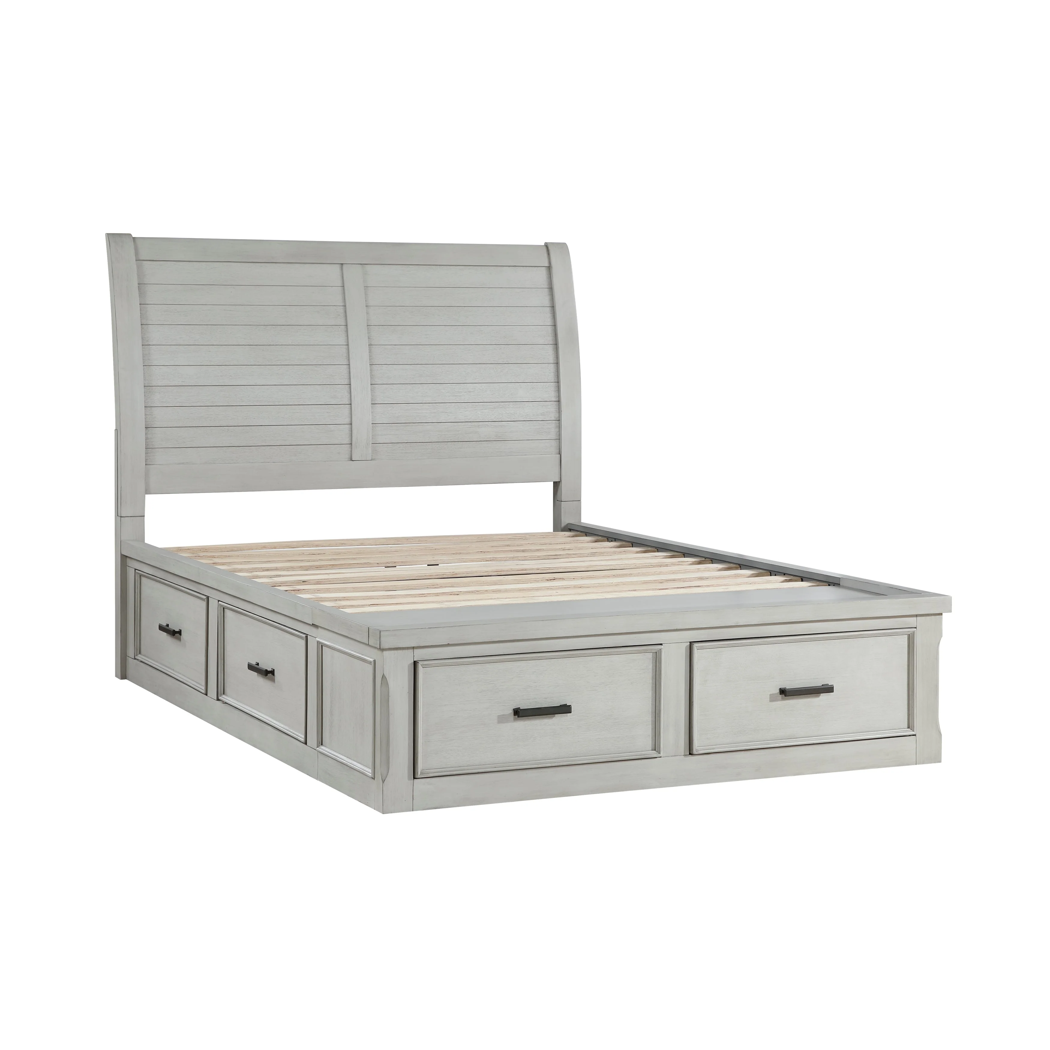 Willowbrook Light Gray King Storage Platform Bed - Image 3
