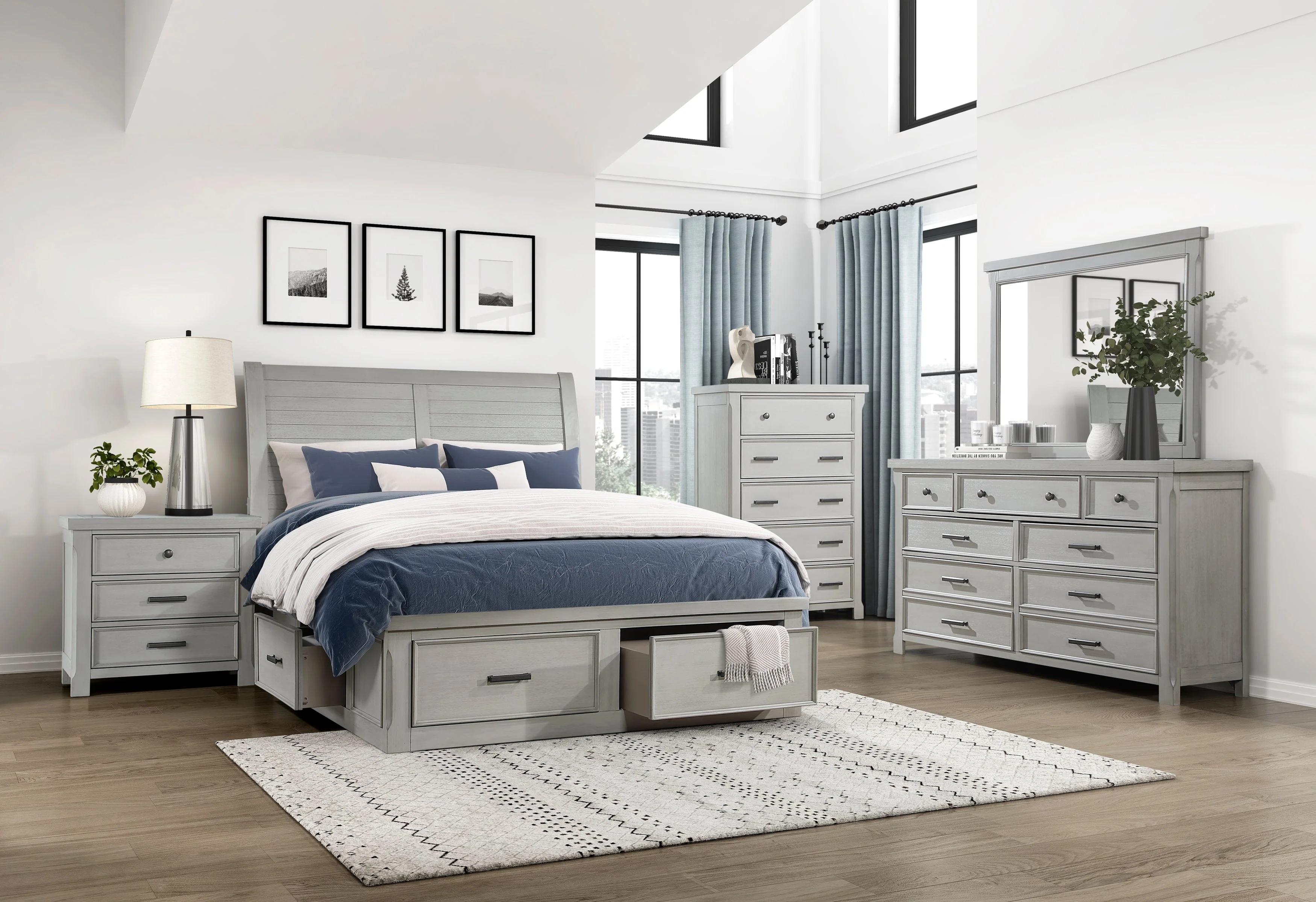Willowbrook Light Gray Nightstand - Image 3