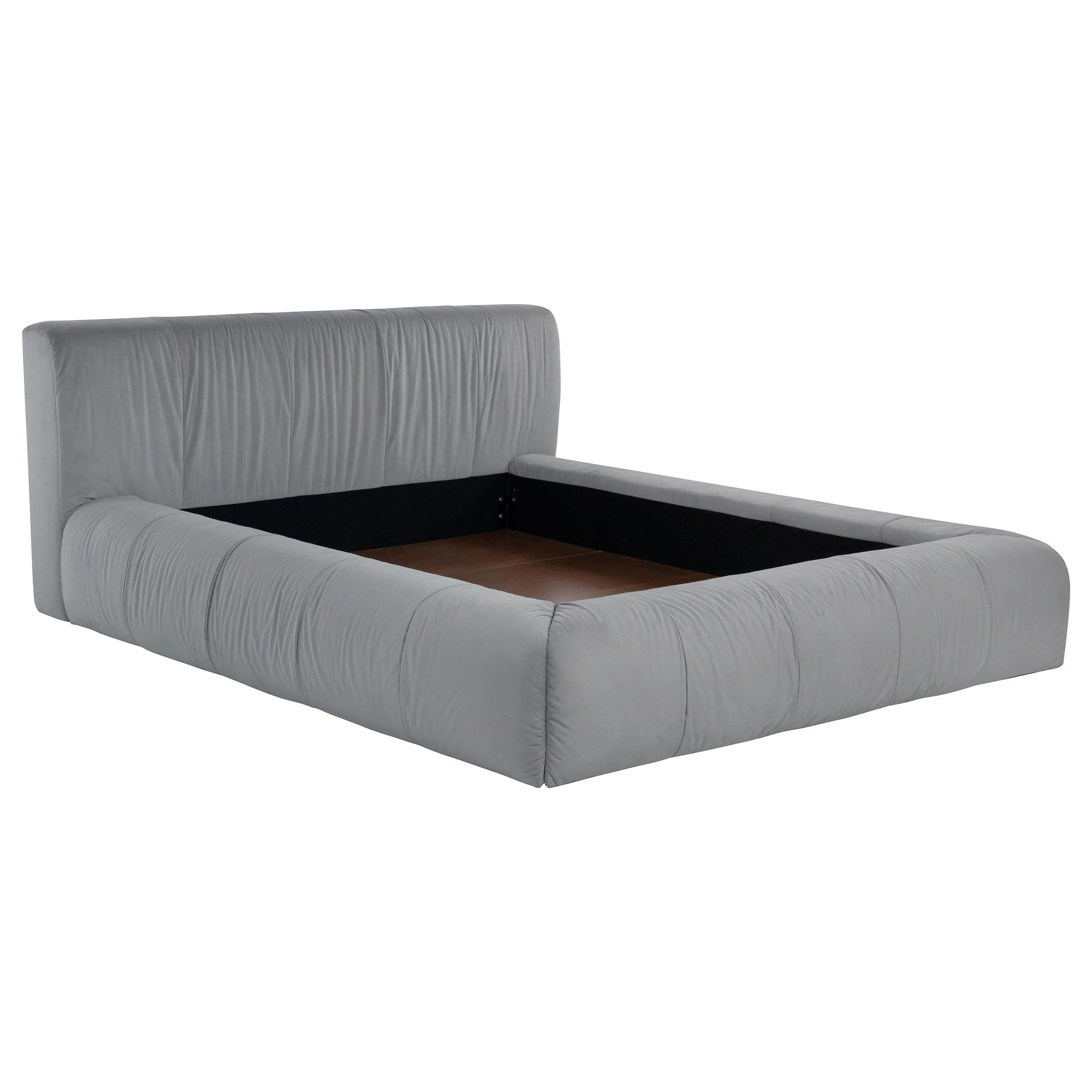 Wilshire Gray Upholstered Eastern King Platform Bed - Image 3