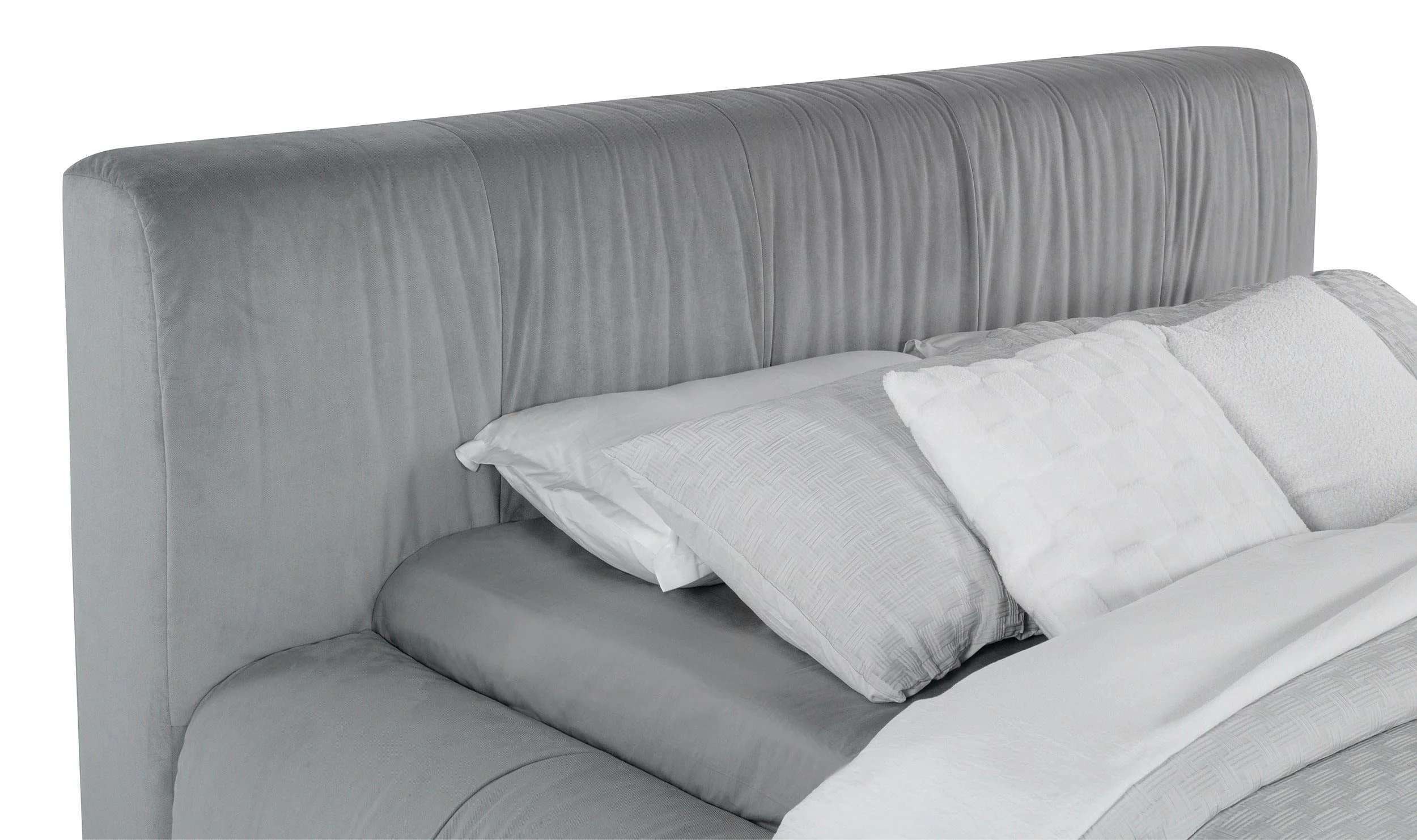 Wilshire Gray Upholstered Eastern King Platform Bed - Image 5