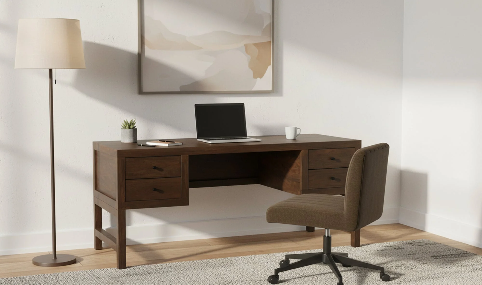 Windsor Desk Dark Brown - Image 3