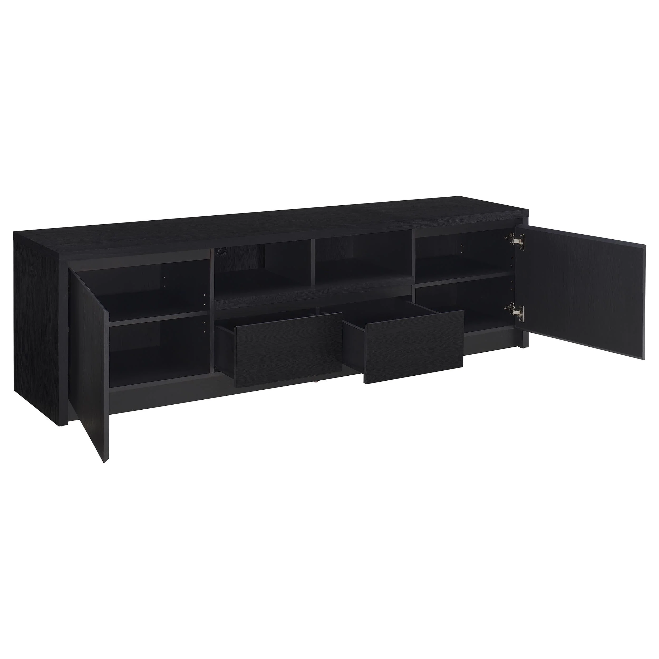 Winfield Black 3-Piece Entertainment Center 78-inch TV Stand - Image 4