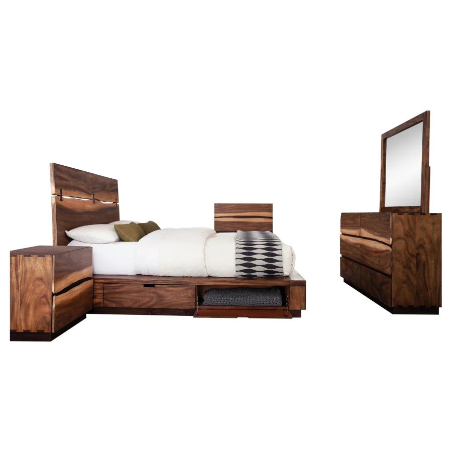 Winslow Smokey Walnut 5-Piece Queen Storage Bedroom Set - Image 2