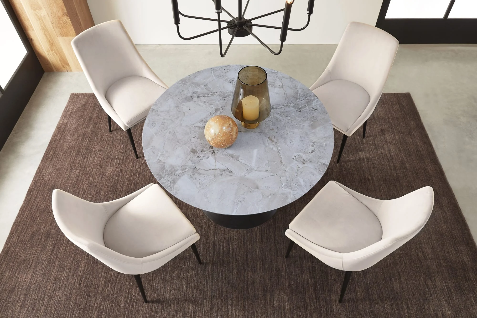 Winston Grigio Stone Top Metal Base Round Dining Table - Image 3