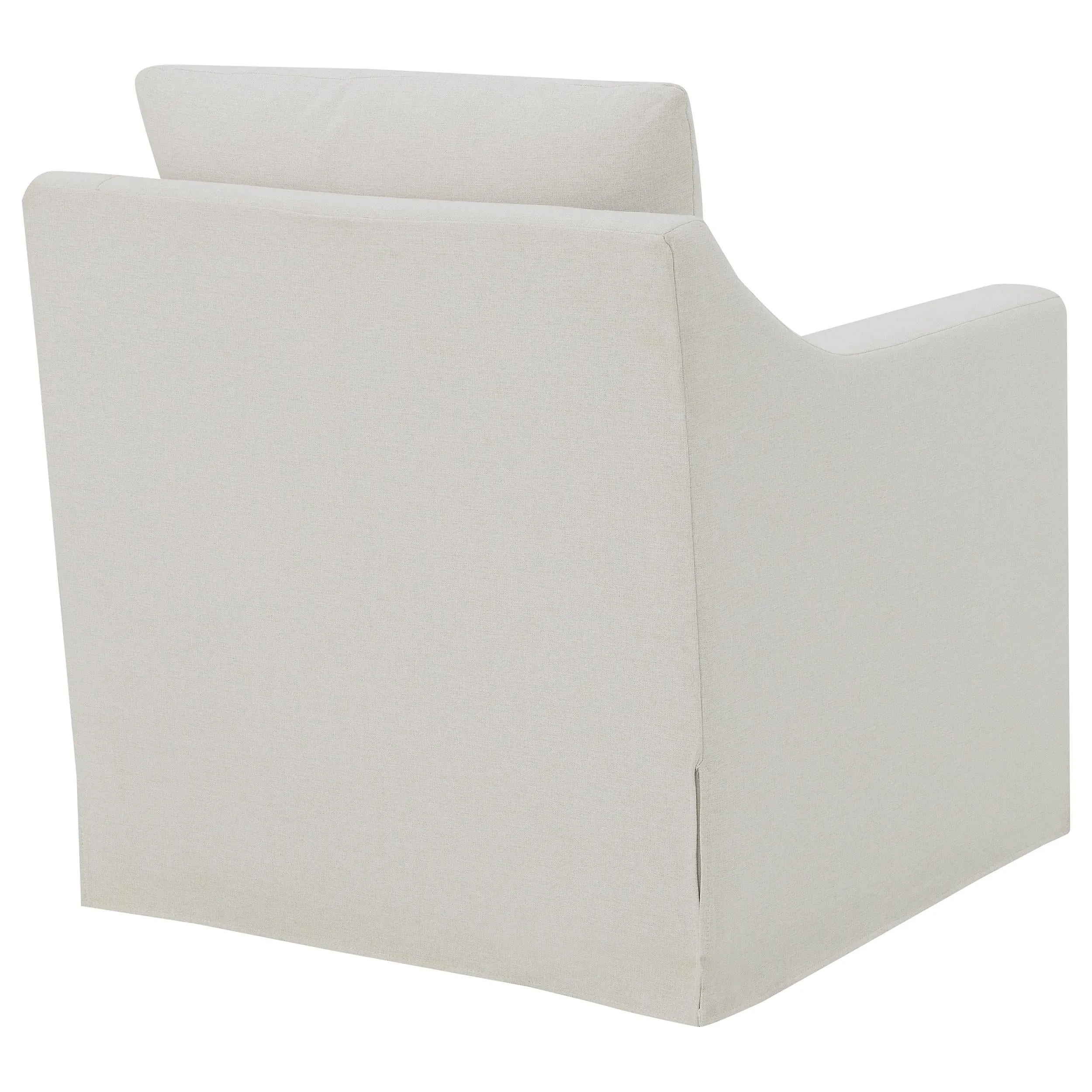 Winter Beige Upholstered Sloped Arm Accent Swivel Chair - Image 7