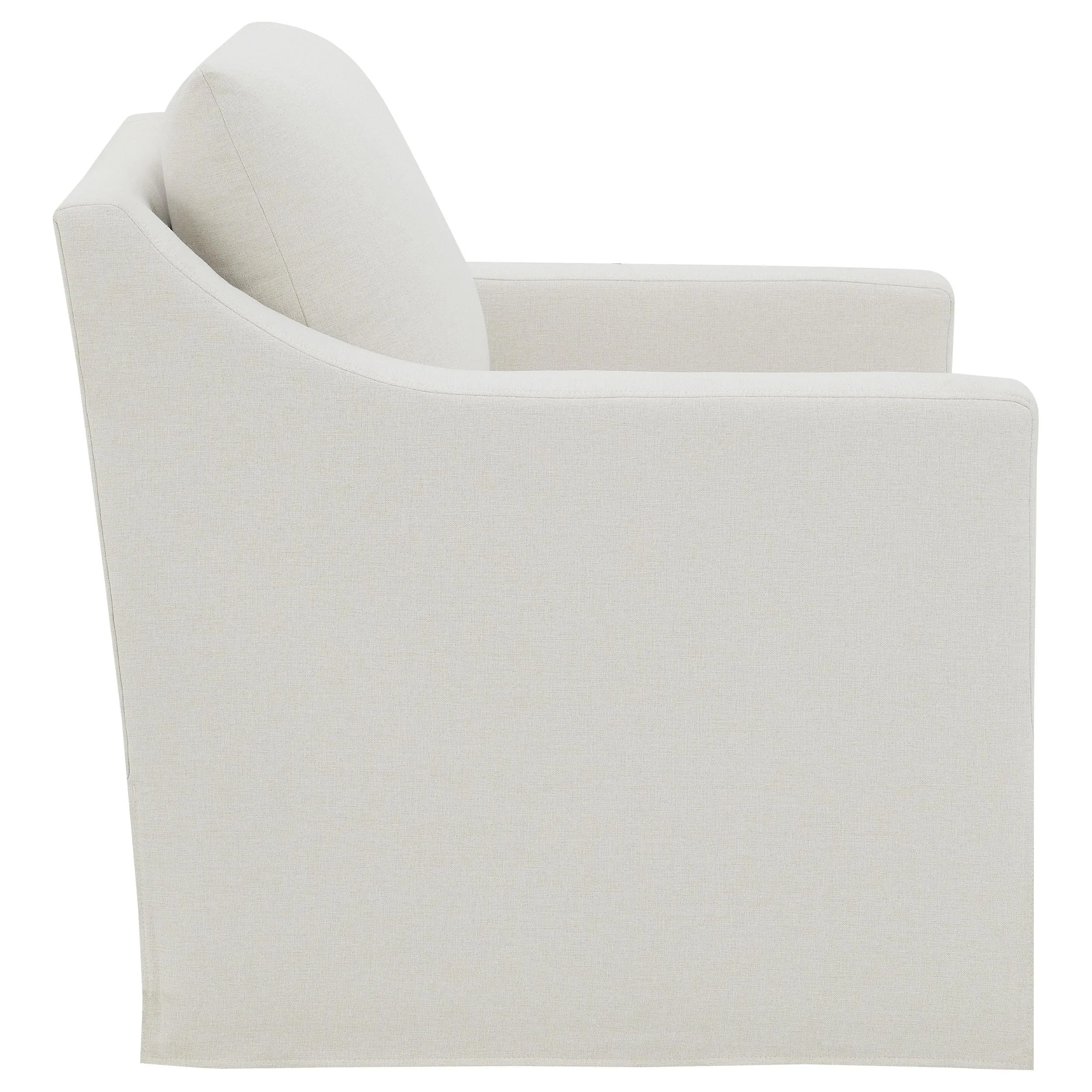 Winter Beige Upholstered Sloped Arm Accent Swivel Chair - Image 8