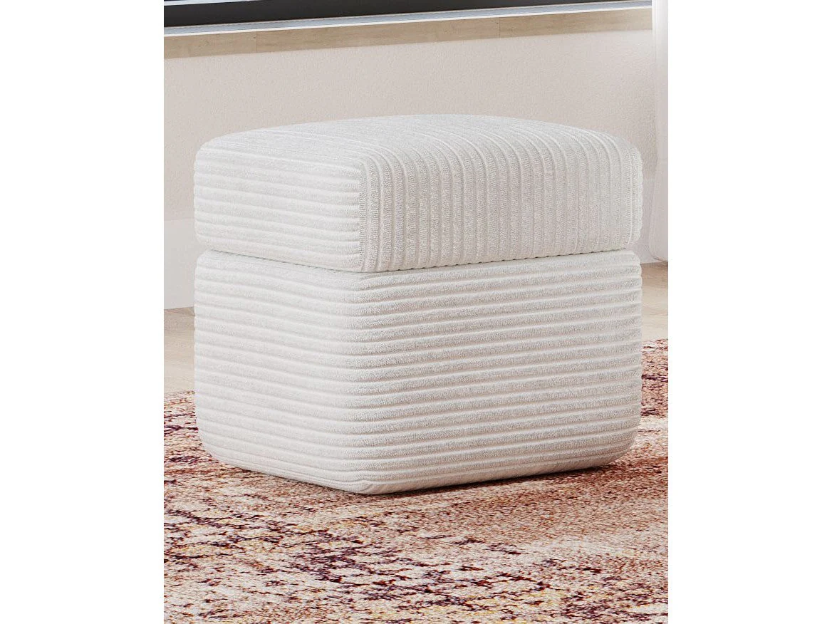 Wisteria Frosty Corduroy Upholstered Storage Ottoman
