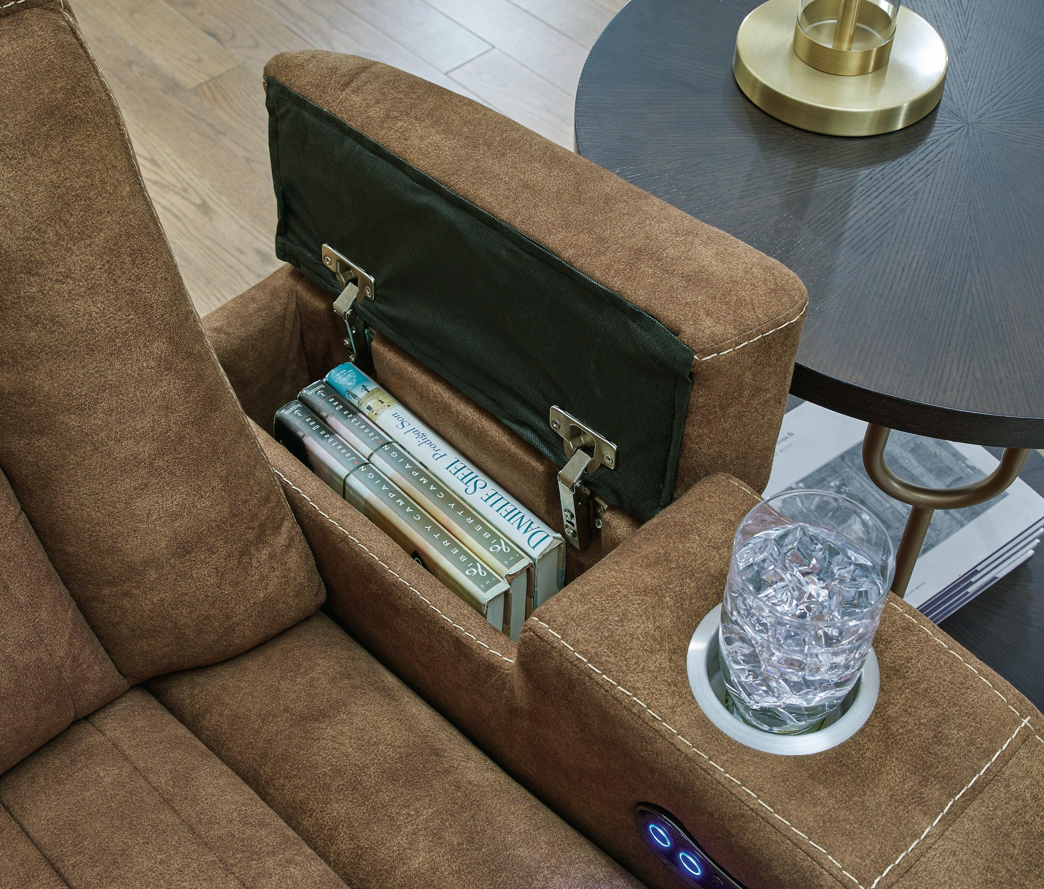 Wolfridge Brindle Power Recliner Loveseat With Adjustable Headrest - Image 9