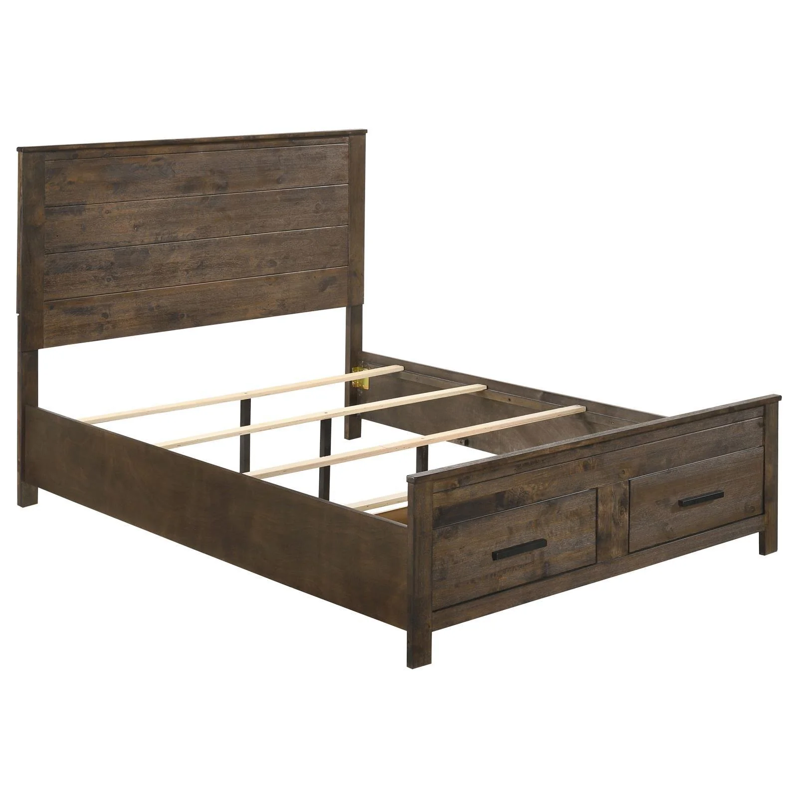Woodmont California King Storage Bed Rustic Golden Brown - Image 3