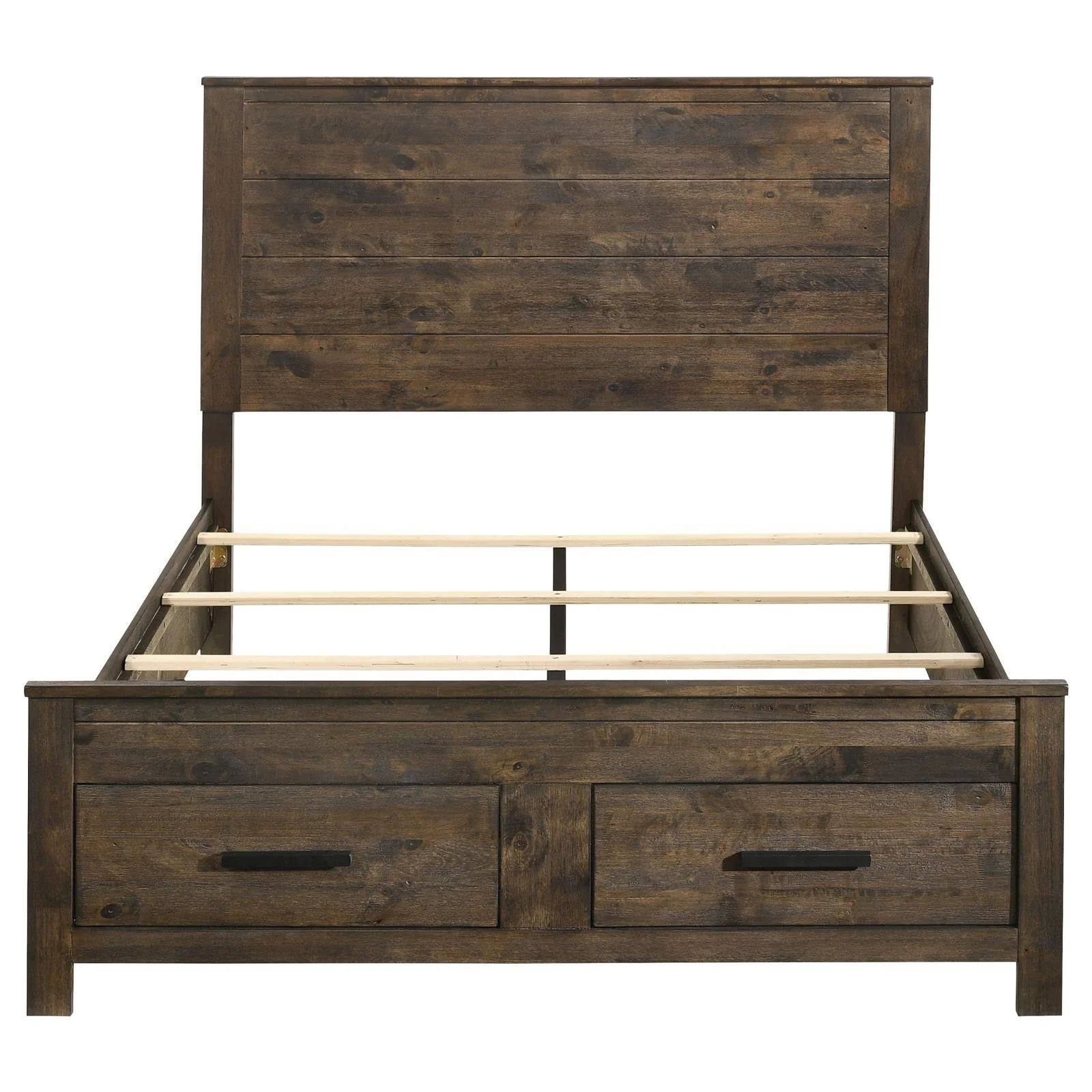 Woodmont California King Storage Bed Rustic Golden Brown - Image 4