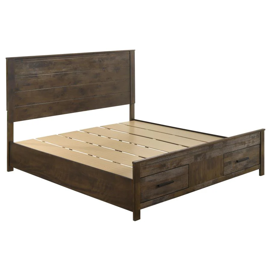 Woodmont Rustic Golden Brown 5-Piece Eastern King Platform Bedroom Set - Image 3