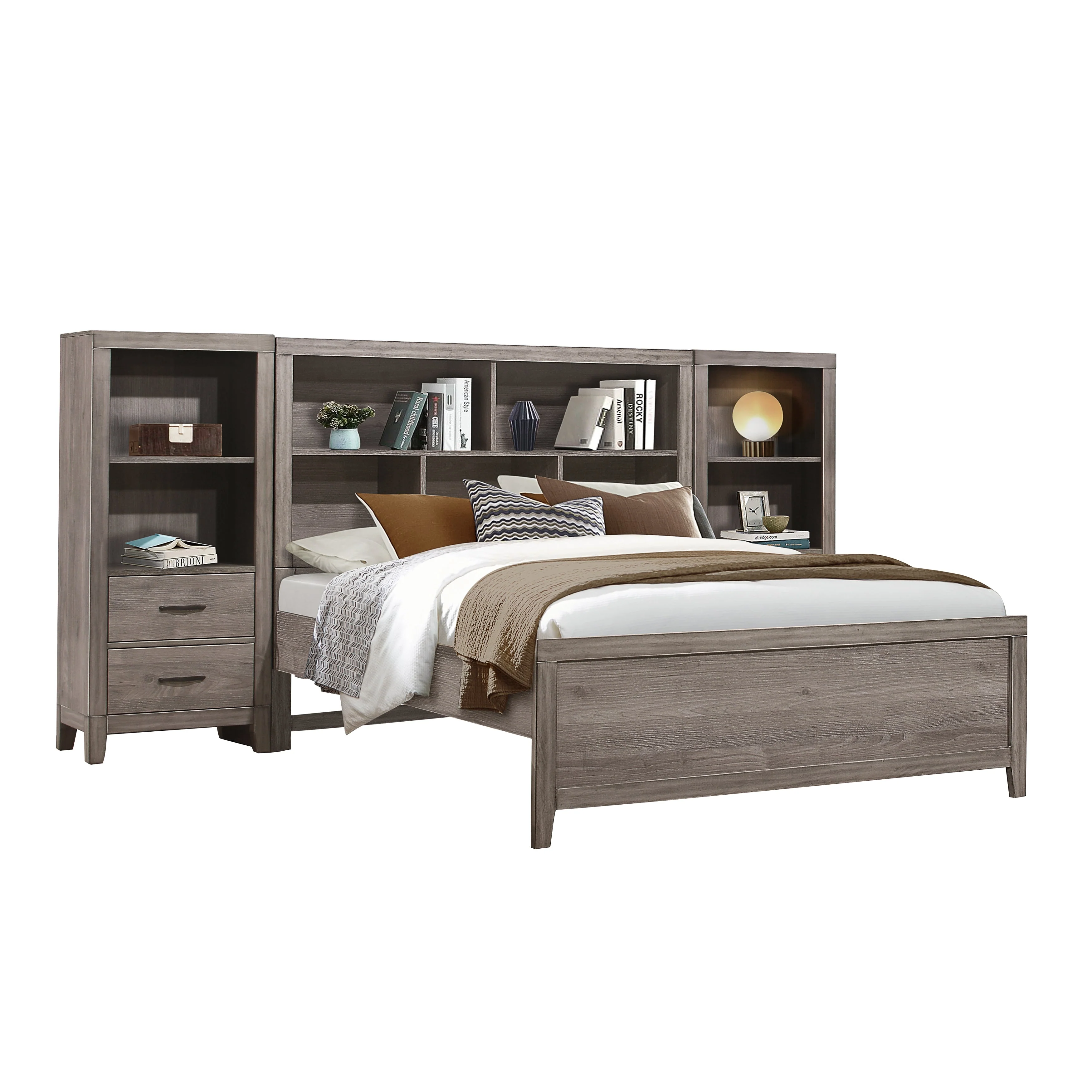 Woodrow Brownish Gray Youth Wall Bedroom Set
