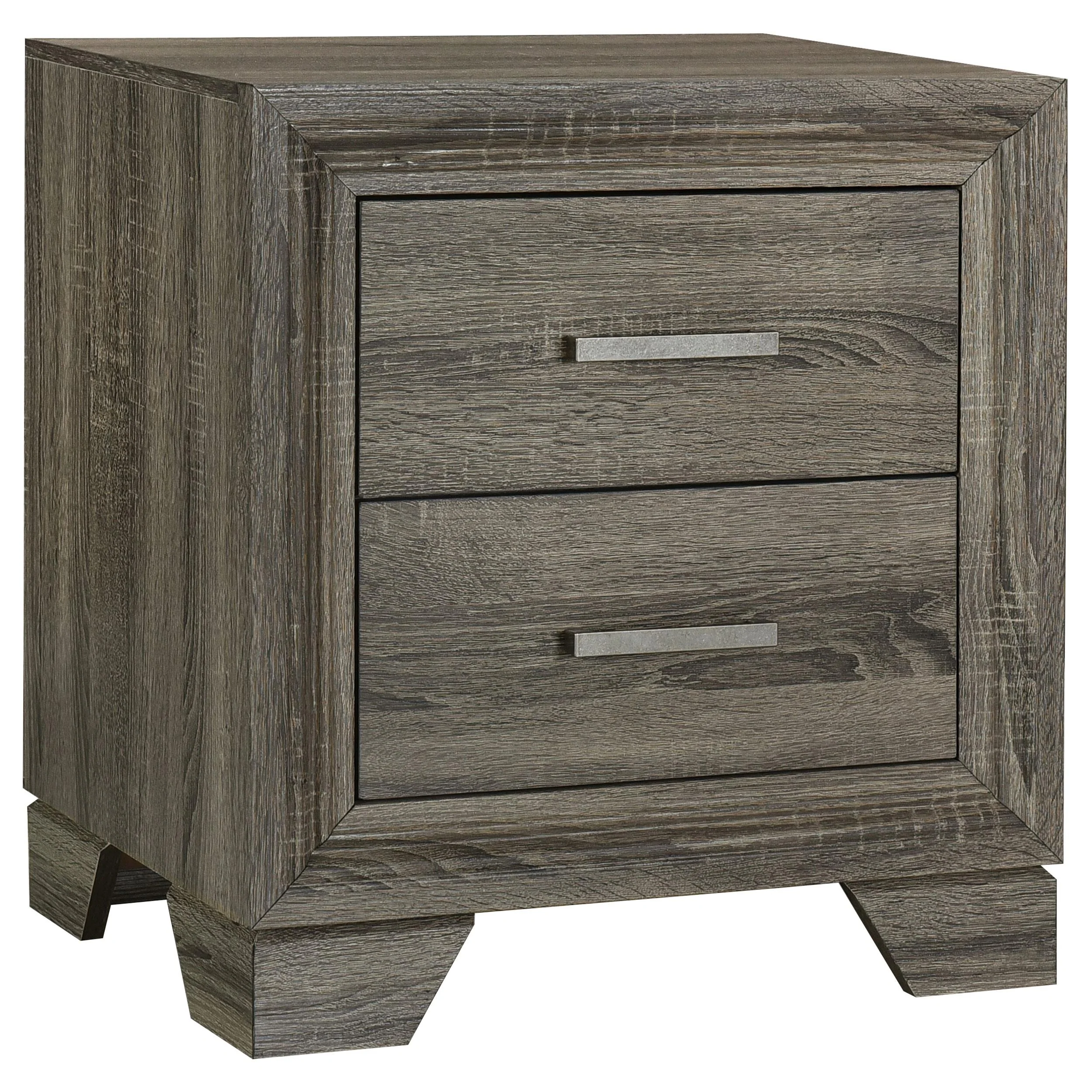 Wright Brown Oak 2-Drawer Nightstand - Image 4