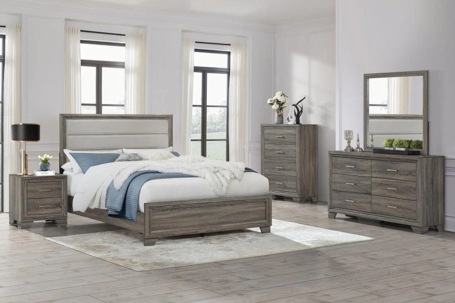 Wright Brown Oak 5-Piece Eastern King Bedroom Set