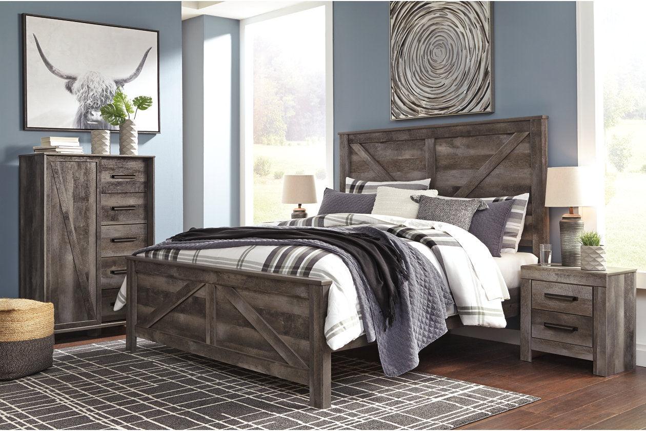 Wynnlow Gray King Crossbuck Panel Bed - Image 6