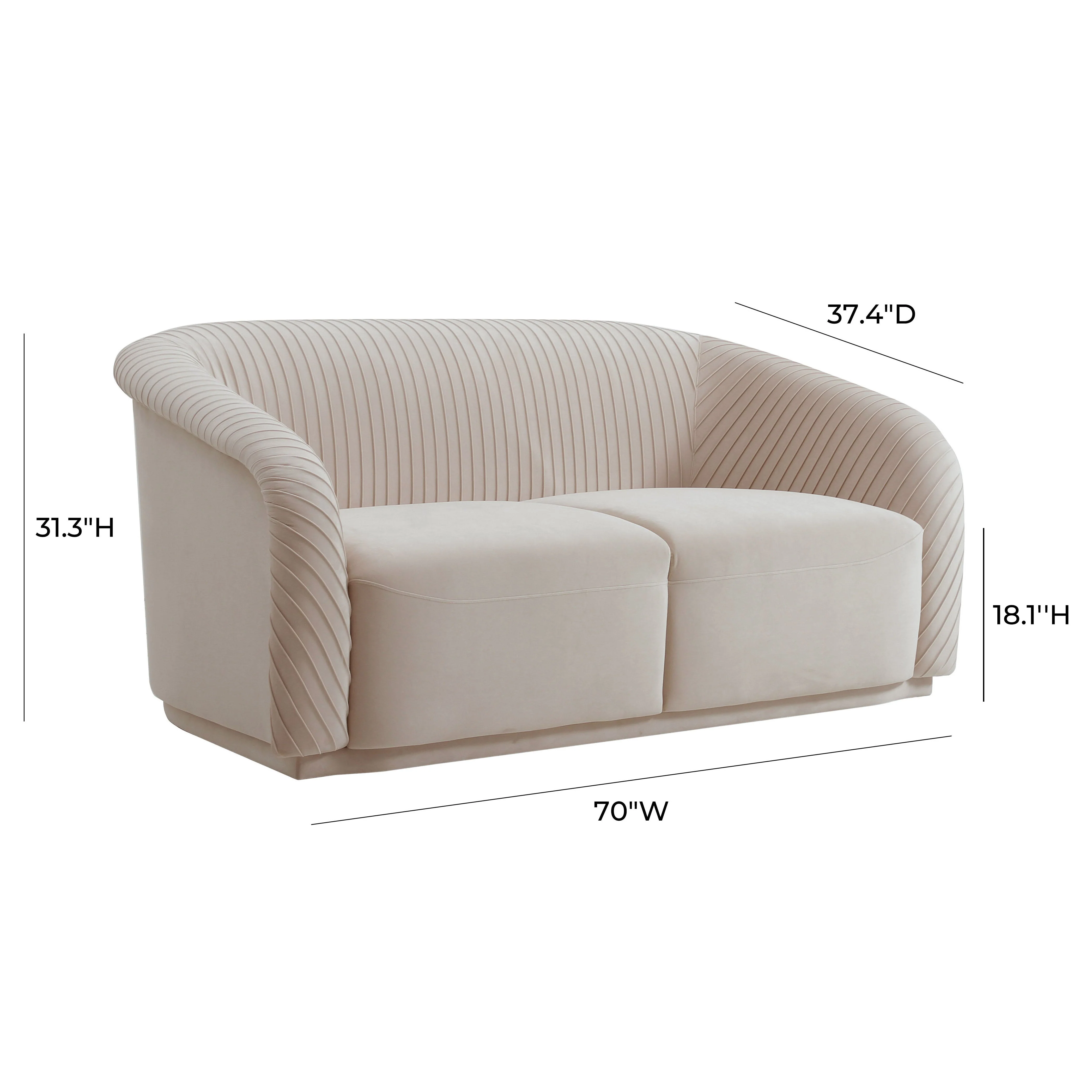 Yara Pleated Velvet Loveseat by Inspire Me! Home Decor - Image 6