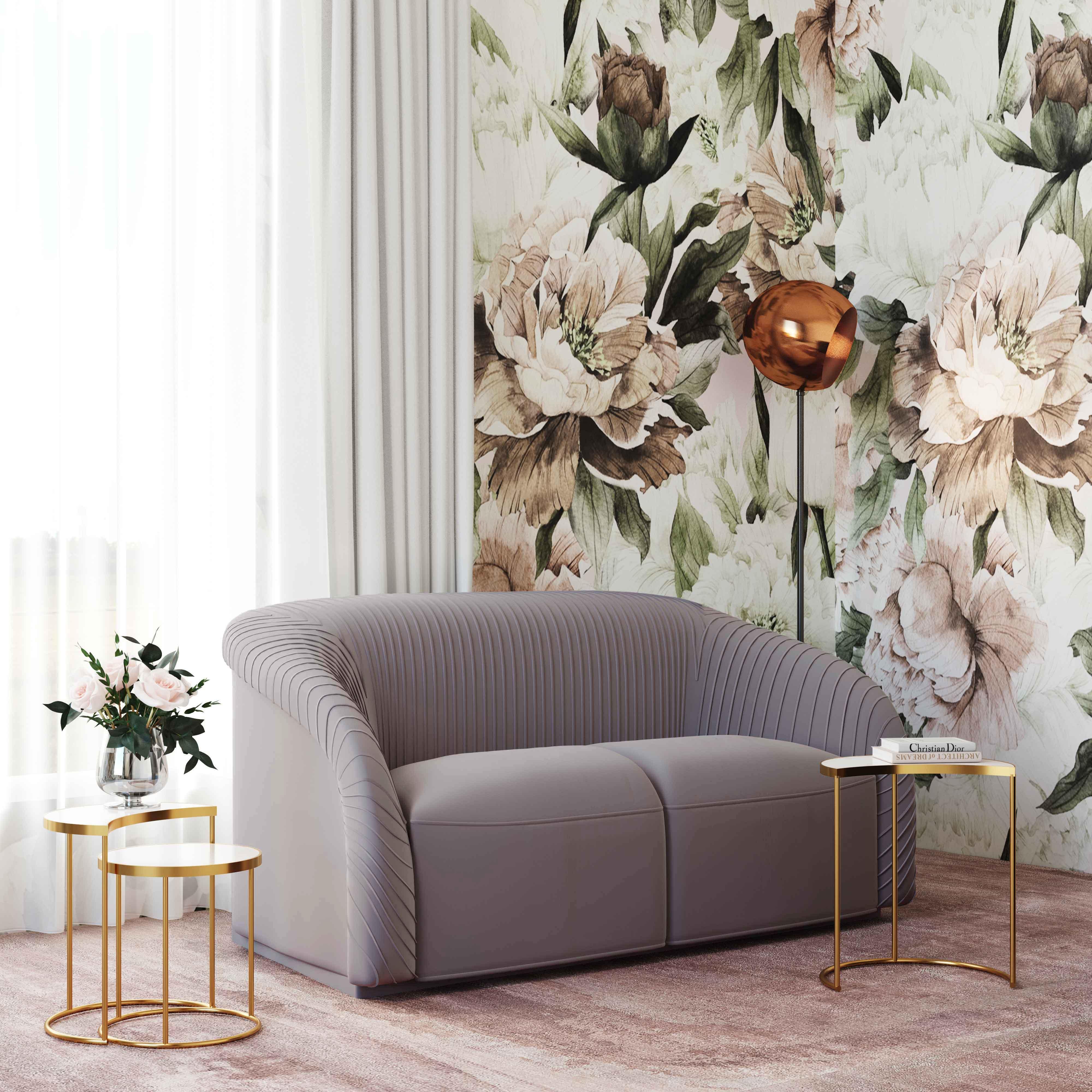 Yara Pleated Velvet Loveseat by Inspire Me! Home Decor - Image 8