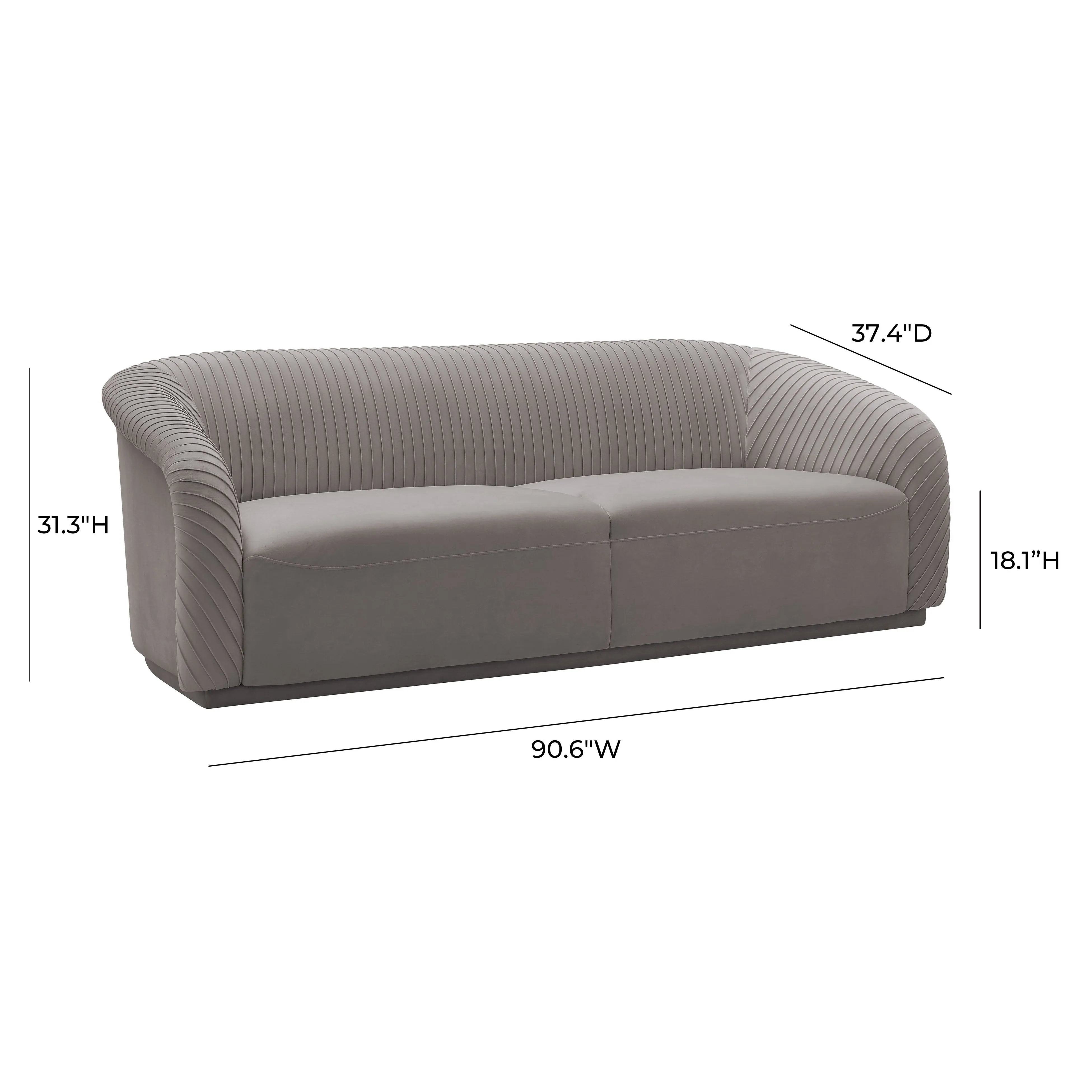 Yara Pleated Velvet Sofa by Inspire Me! Home Decor - Image 13