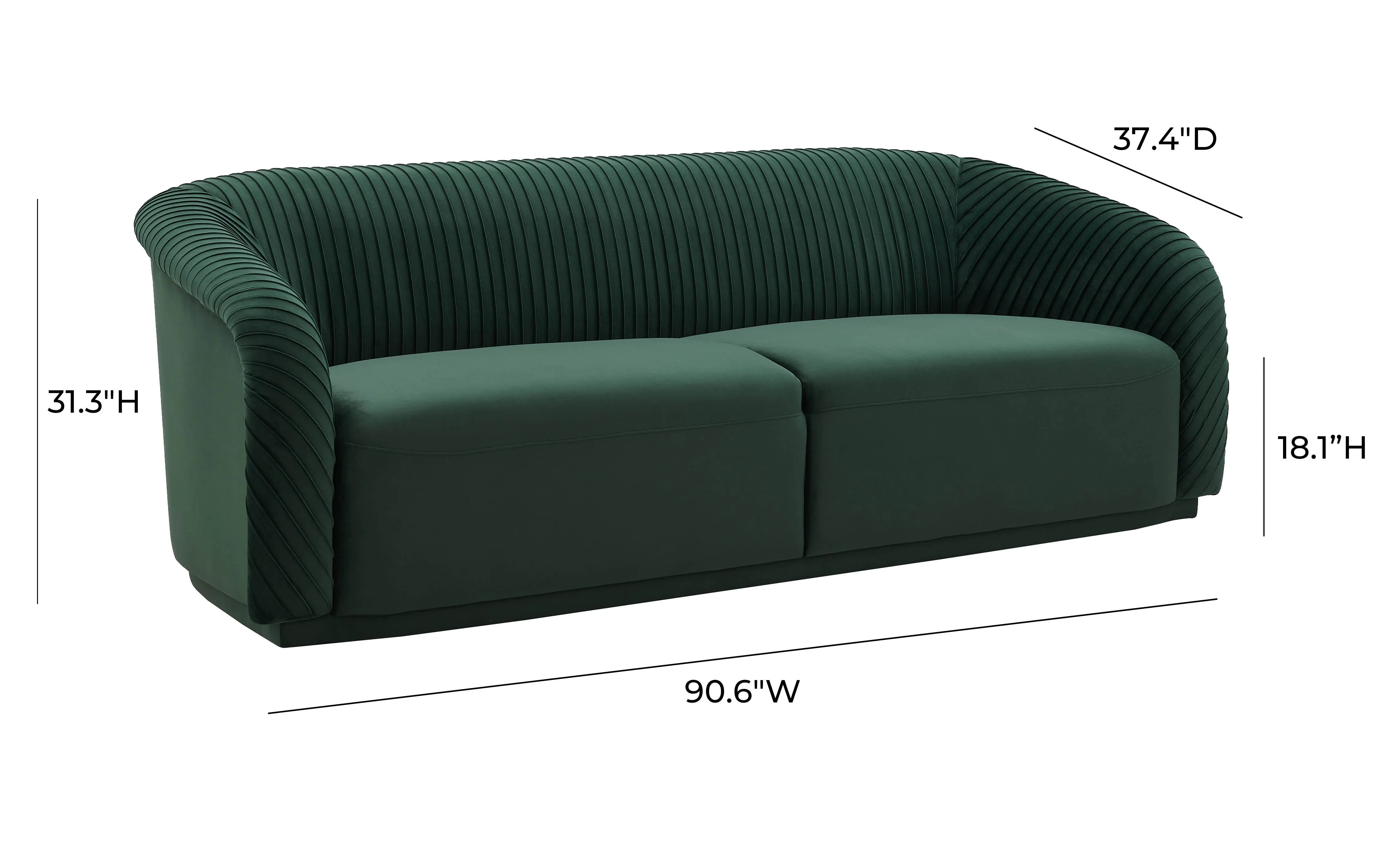 Yara Pleated Velvet Sofa by Inspire Me! Home Decor - Image 19