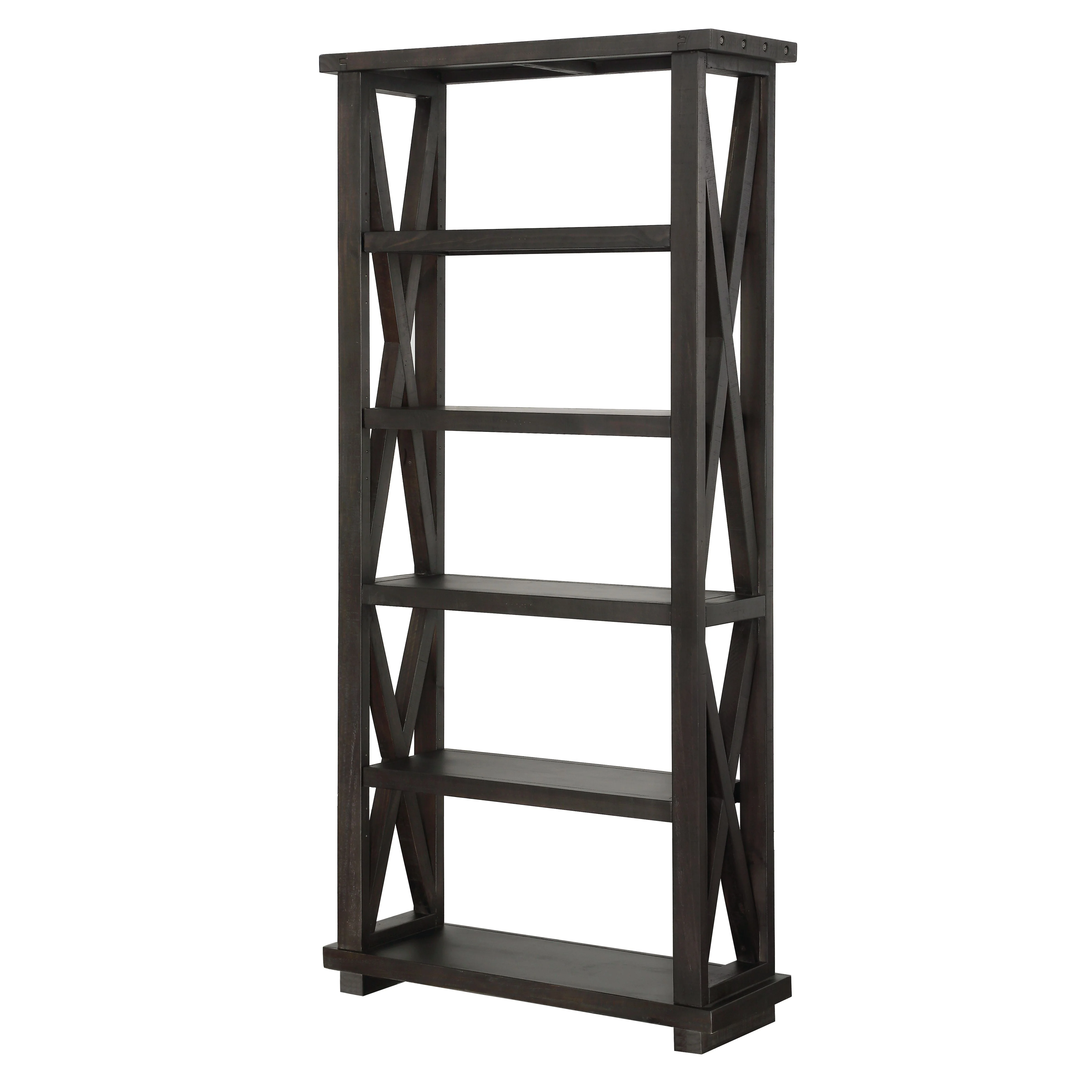 Yosemite Solid Wood 82x39 inch Bookshelf in Cafe - Image 3