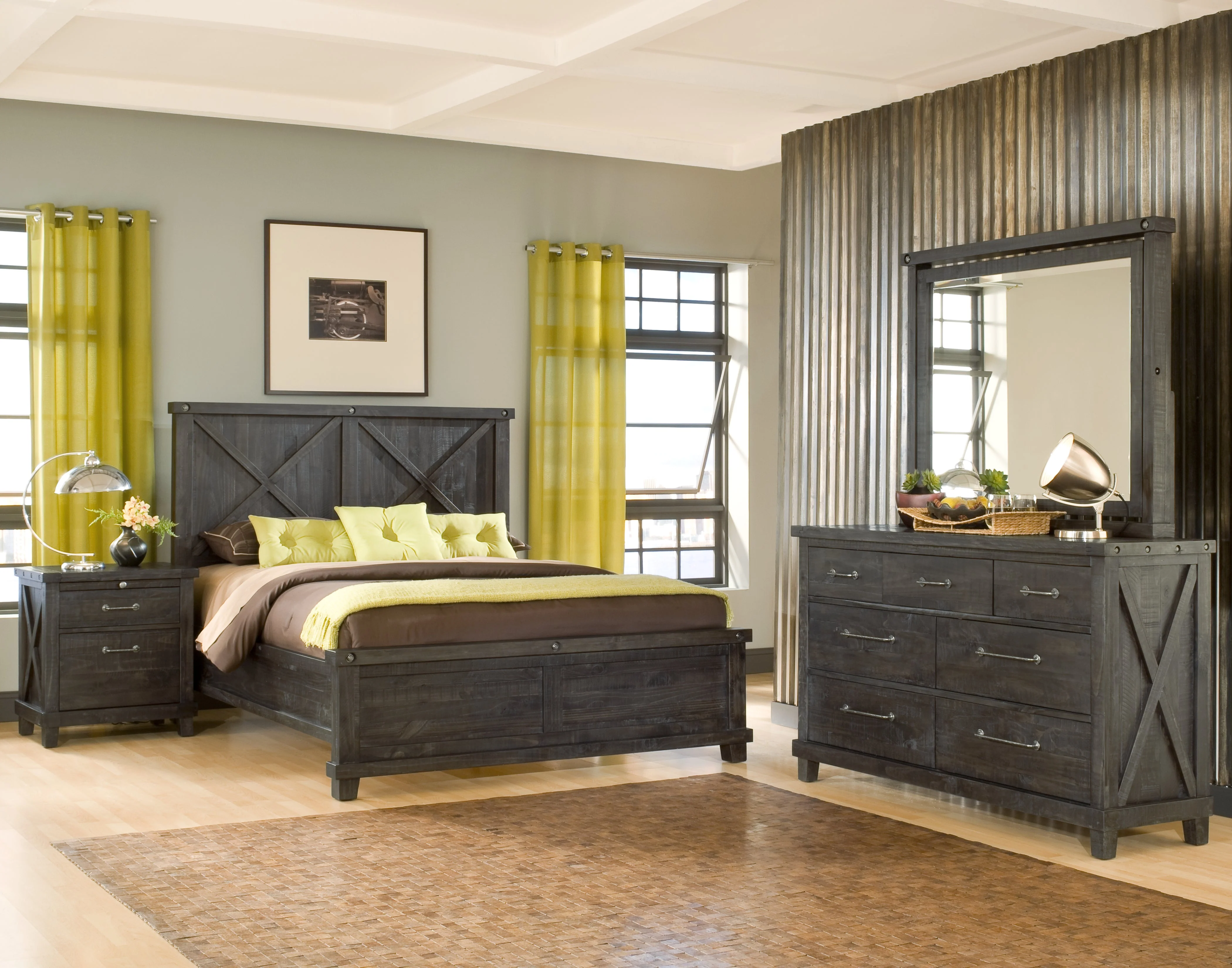 Yosemite Solid Wood Eastern King Panel Bed in Cafe - Image 9