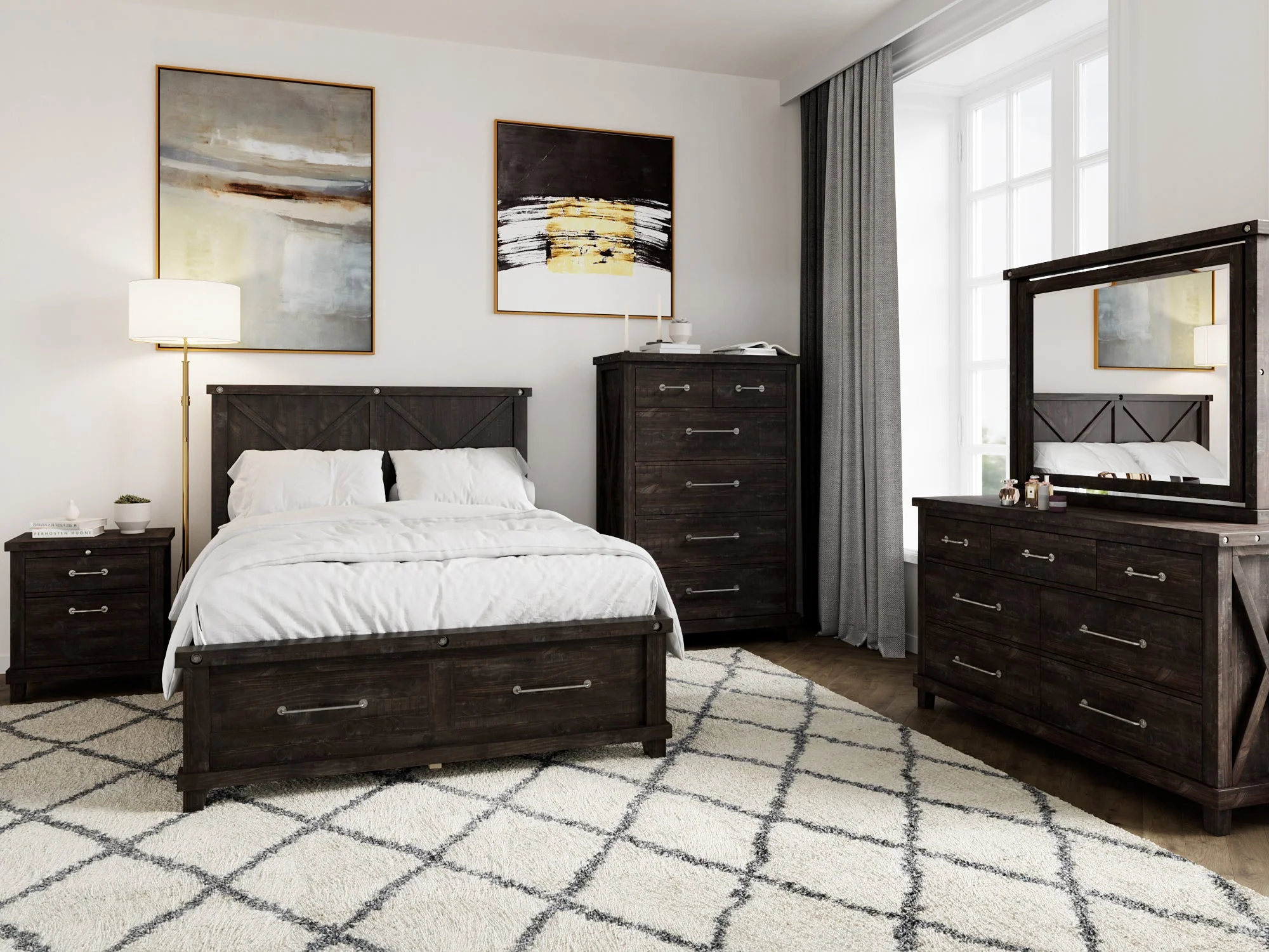 Yosemite Solid Wood Footboard Full Storage Bed in Cafe - Image 2