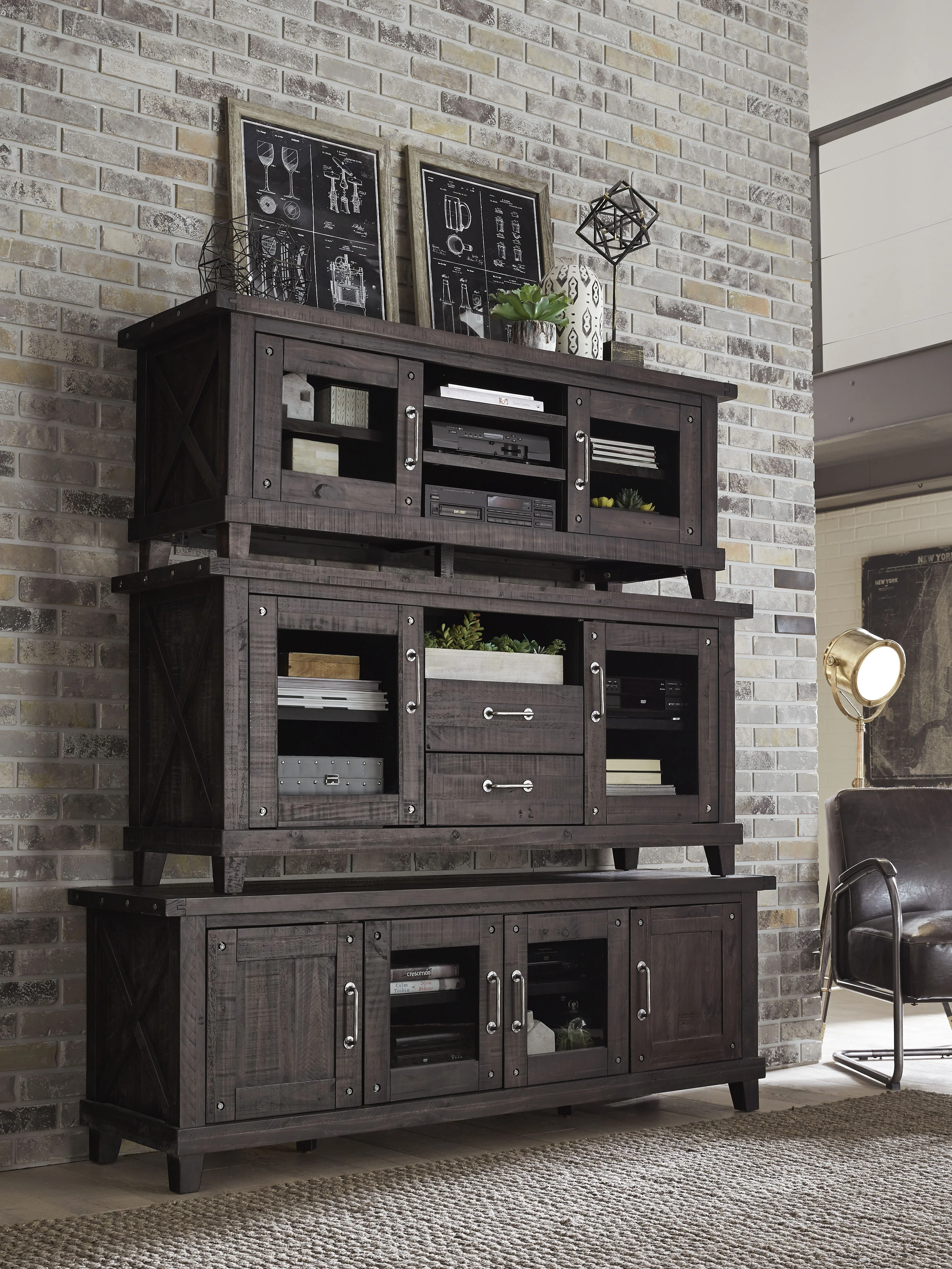 Yosemite Solid Wood Four Door Media Console in Cafe - Image 2