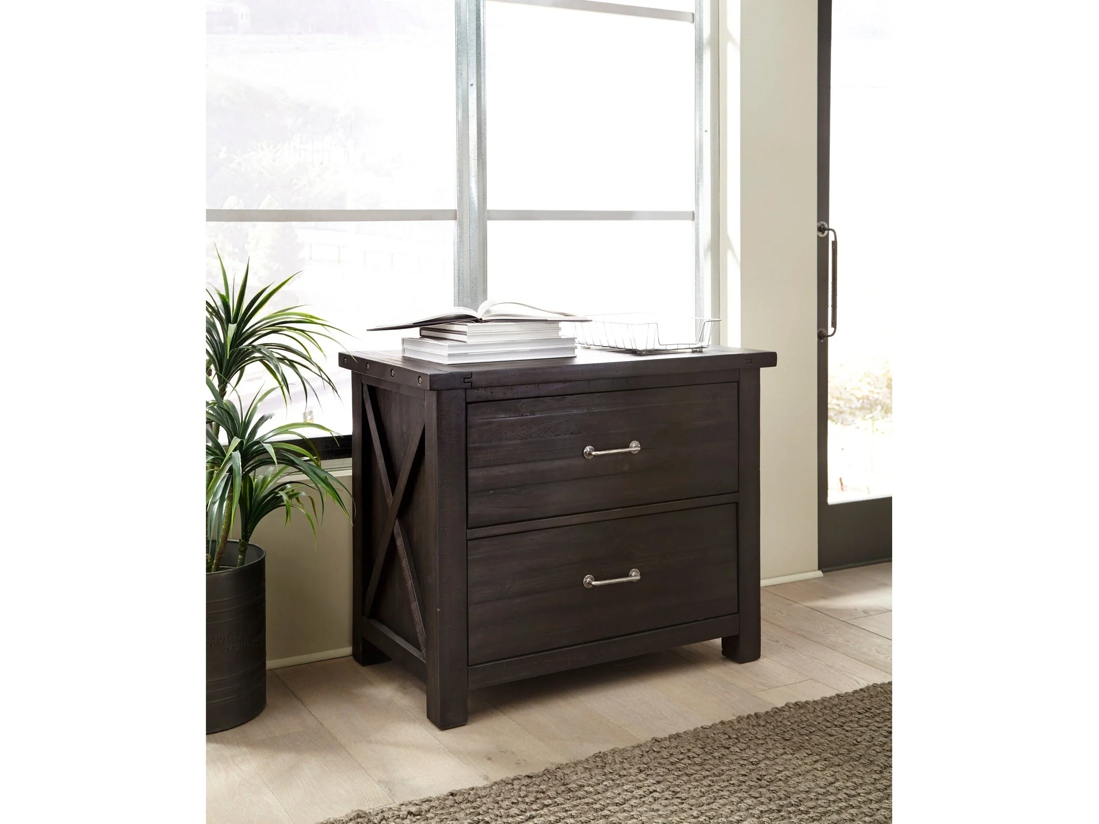 Yosemite Solid Wood Lateral File Cabinet in Cafe