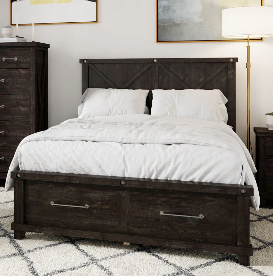 Yosemite Solid Wood Queen Panel Bed in Cafe - Image 9