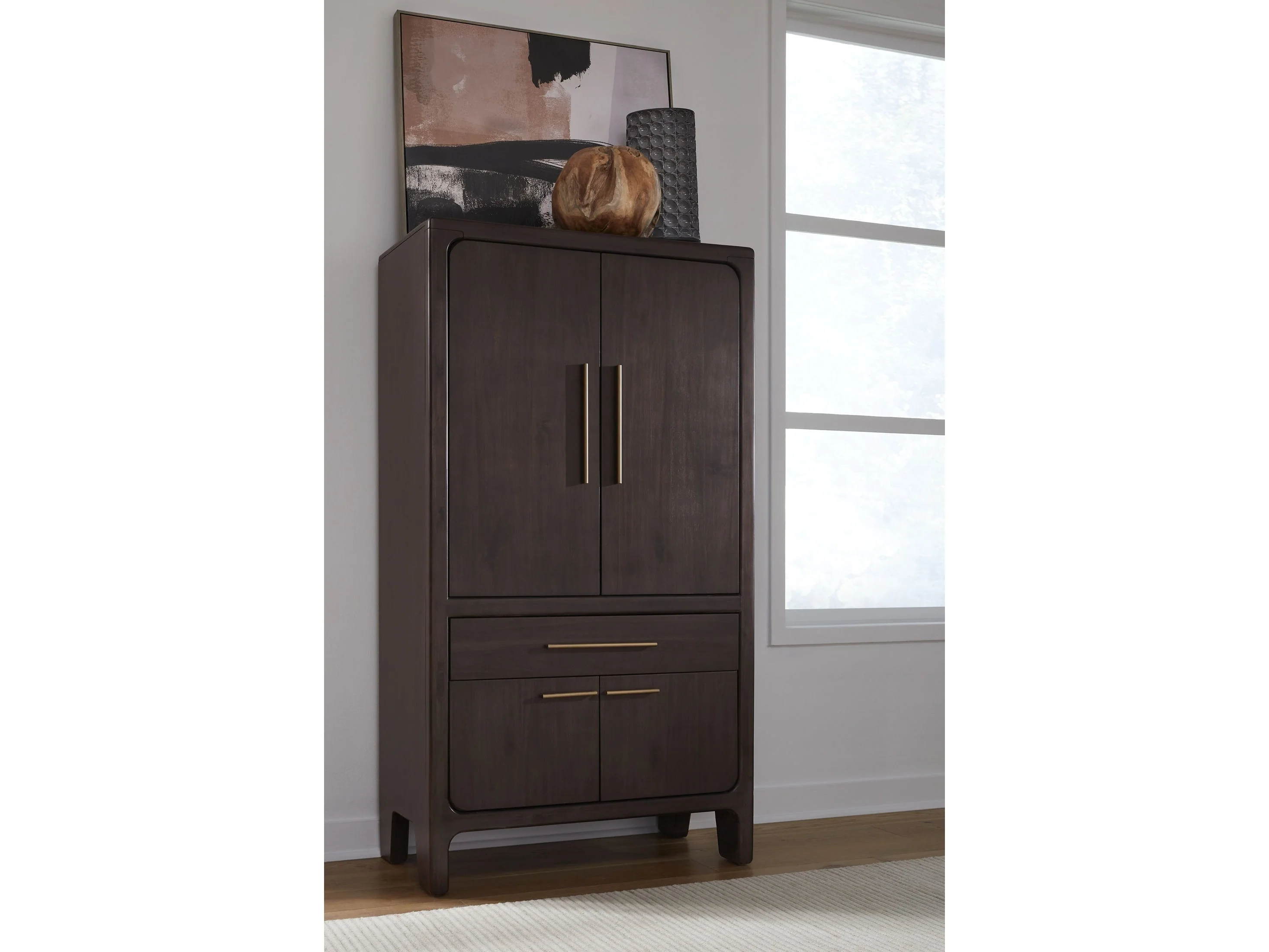 Zamba Jaguar Four Door One Drawer Acacia Bar Cabinet