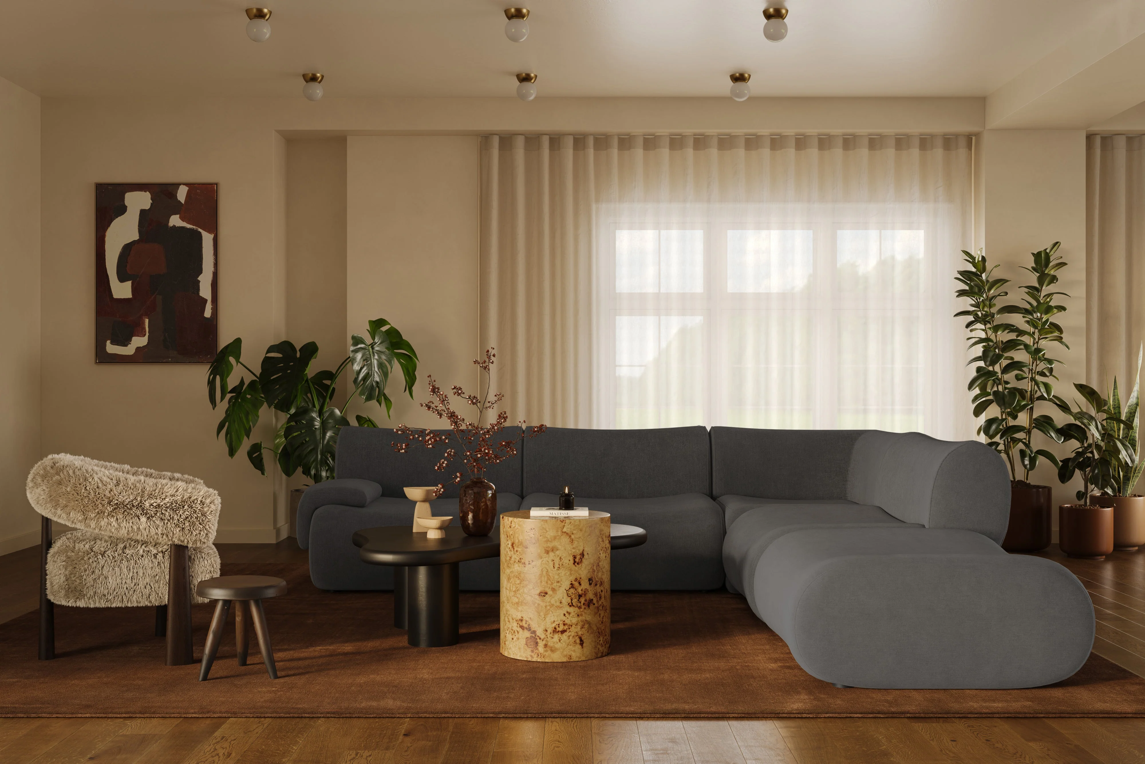Zenith 5-Piece Contract-Grade Upcycled Fabric Modular Sectional - Image 21