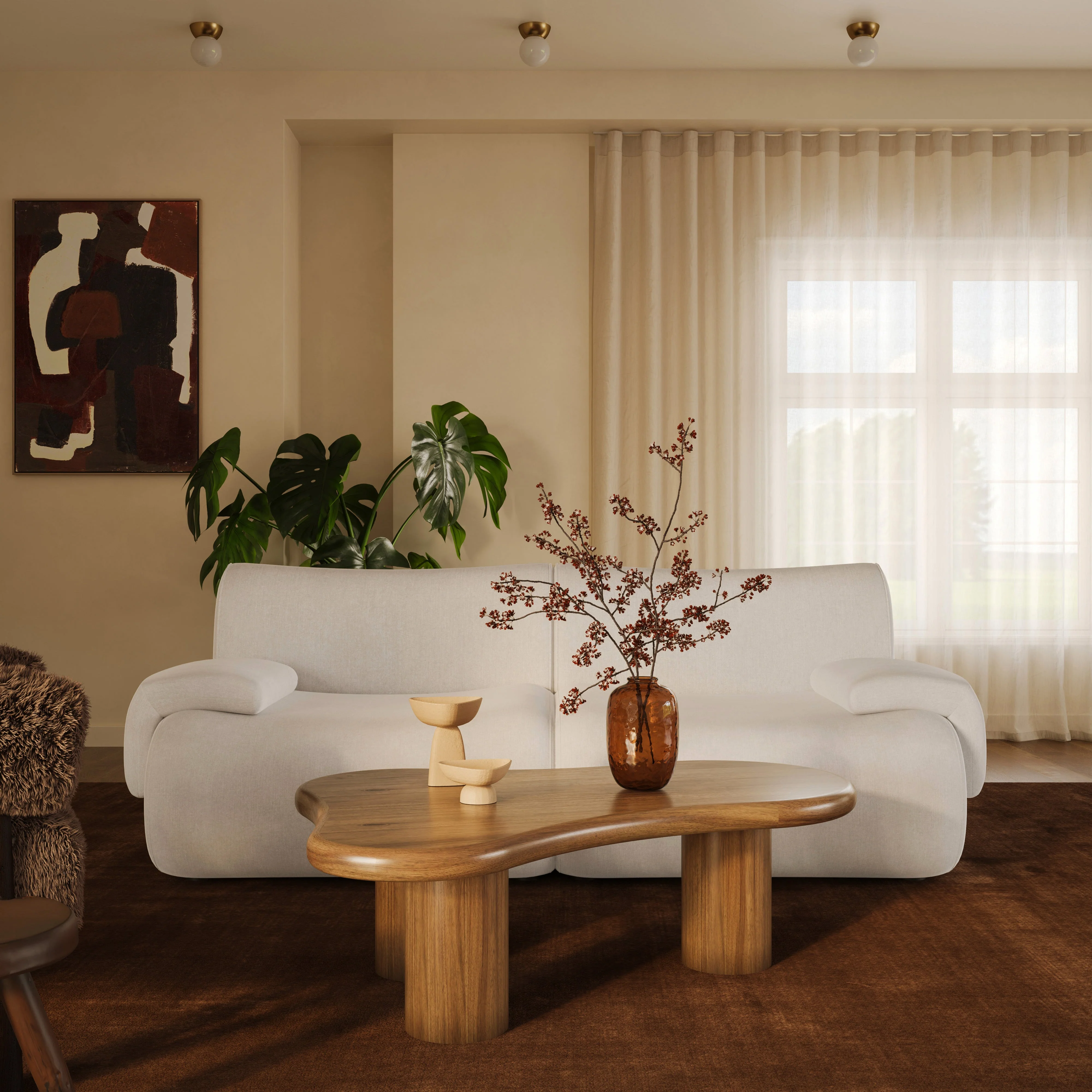Zenith 80" Contract-Grade Upcycled Fabric Modular Loveseat - Image 2