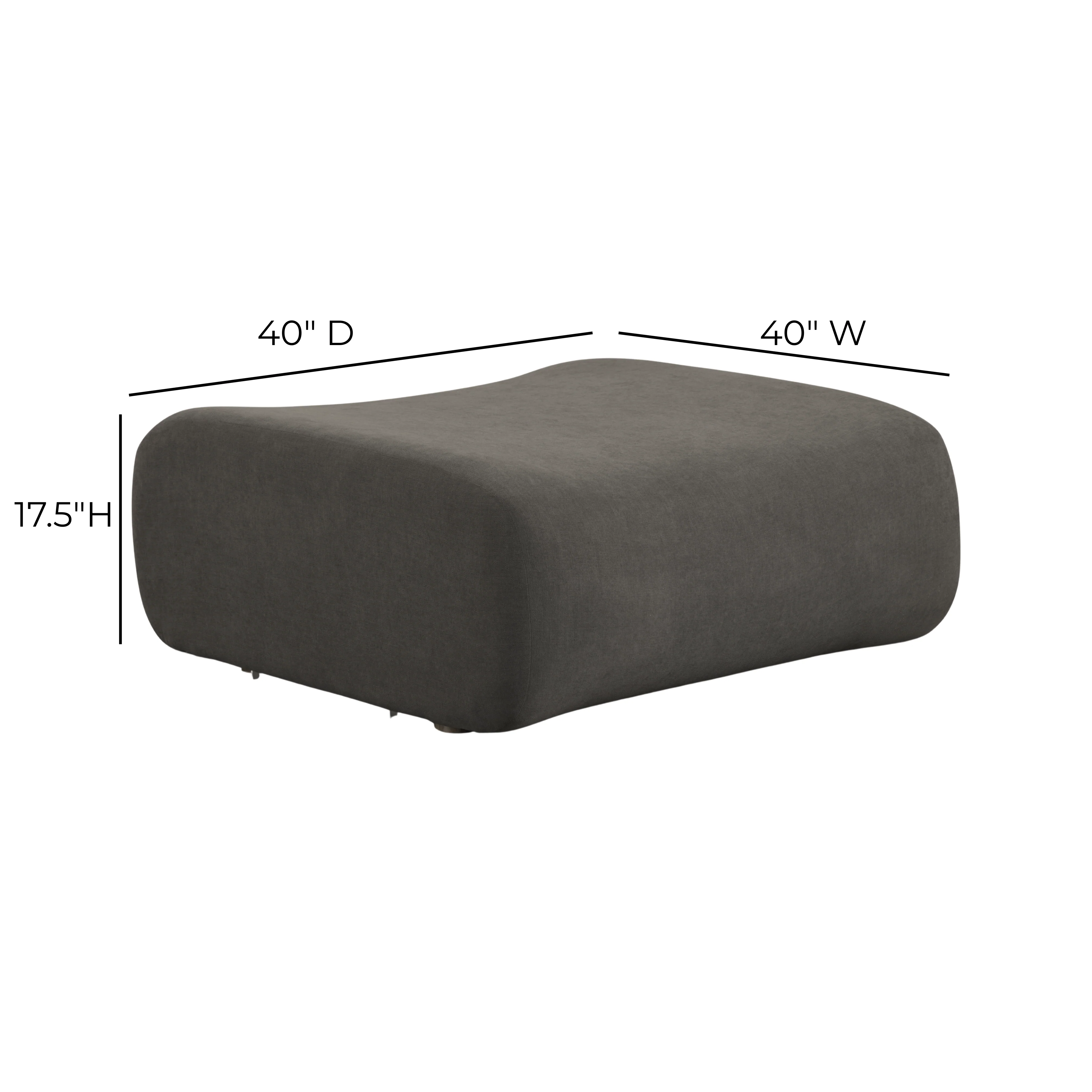 Zenith Contract-Grade Upcycled Fabric Ottoman - Image 16
