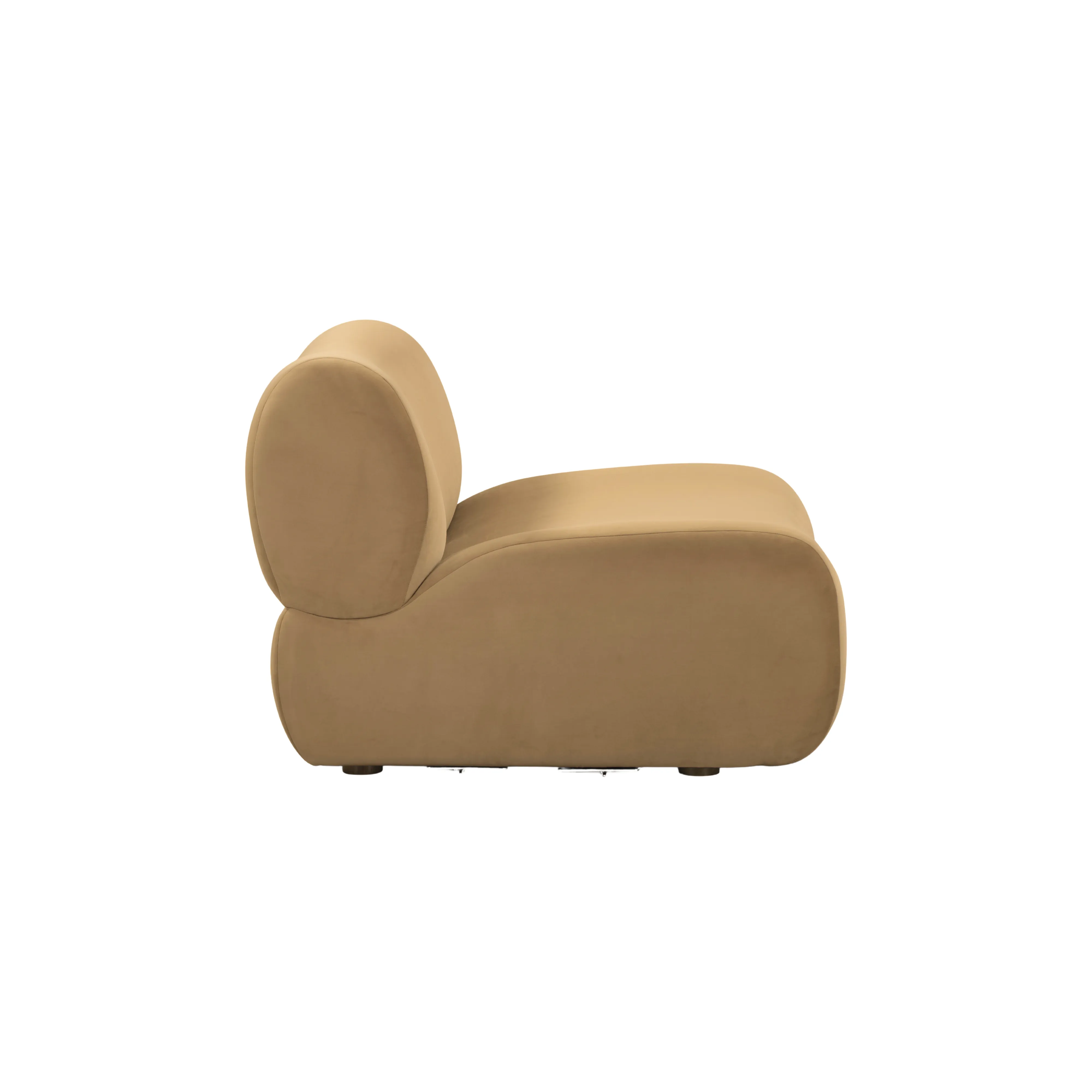 Zenith Latte Brown Performance Velvet Armless Chair - Image 4
