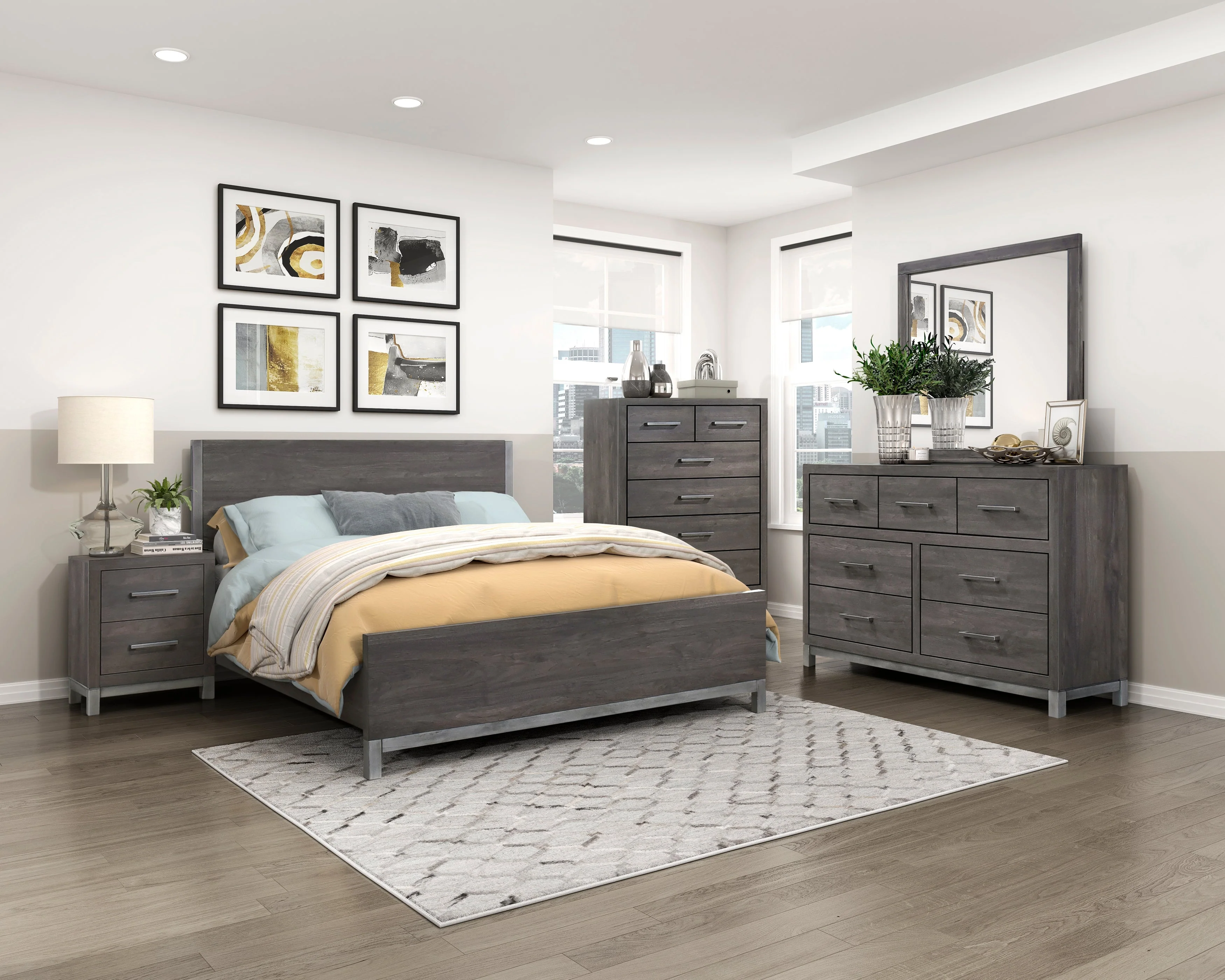 Zephyr Brownish Gray Full Panel Bed - Image 5