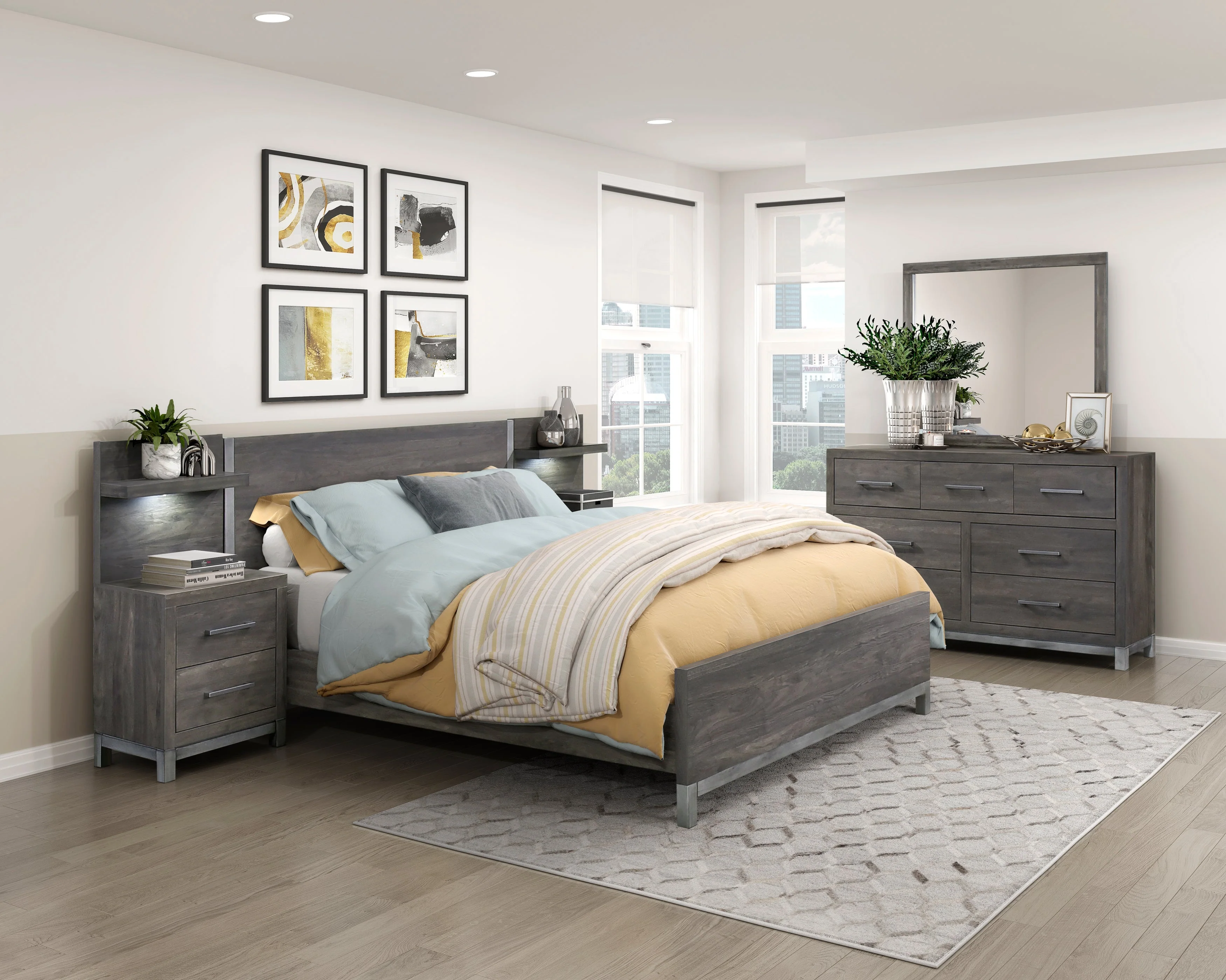 Zephyr Brownish Gray King Panel Bed - Image 6