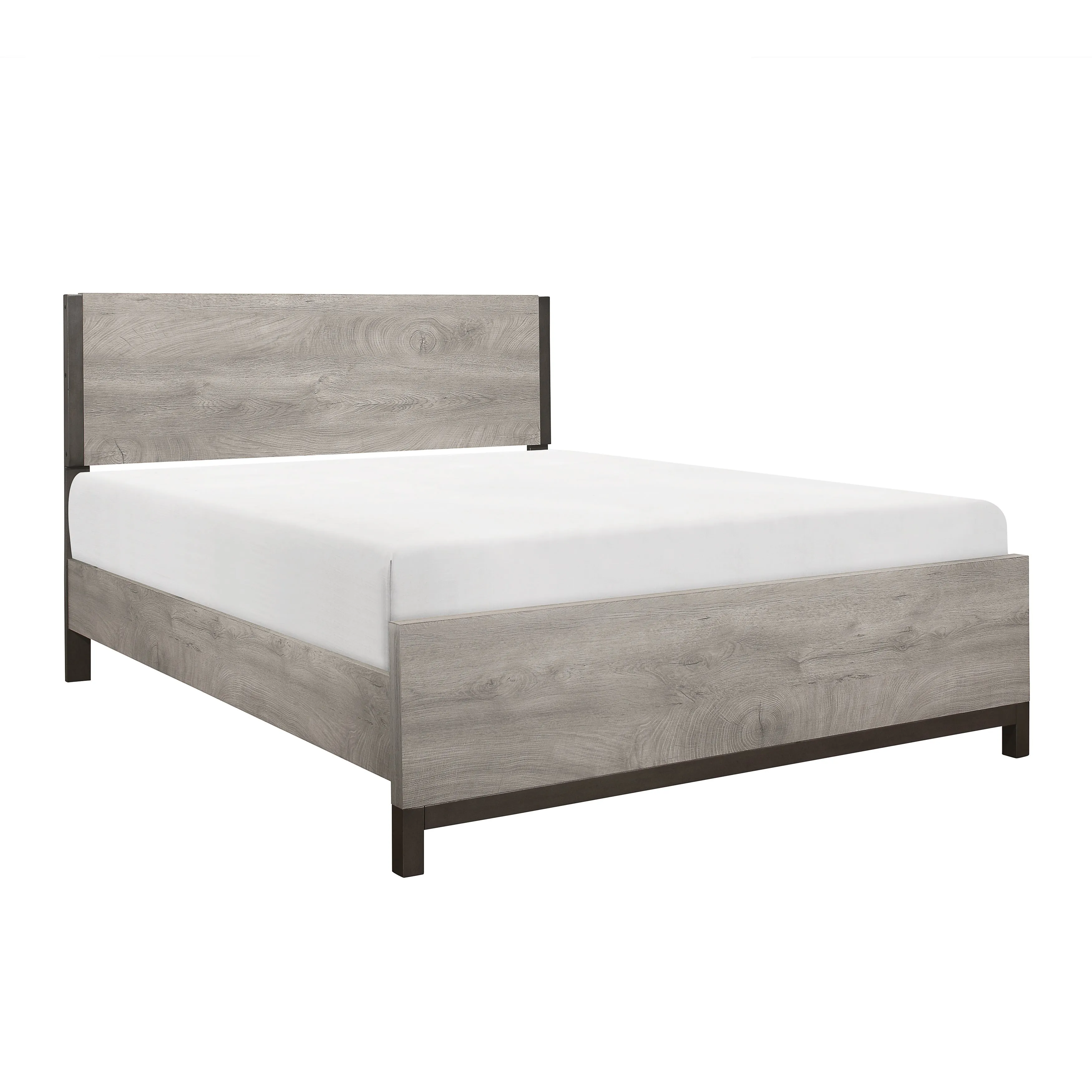 Zephyr Light Gray King Panel Bed