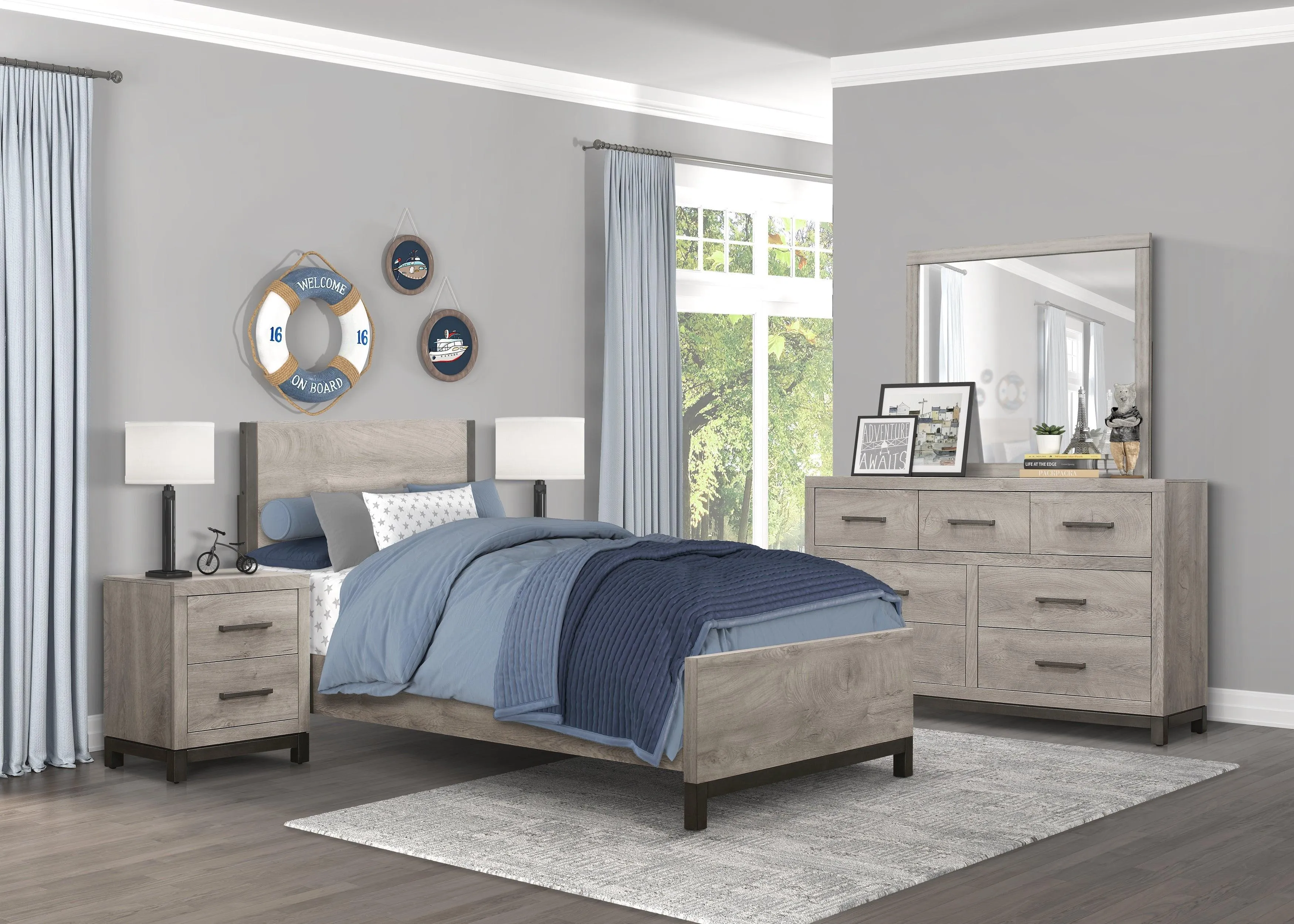 Zephyr Light Gray Nightstand - Image 2